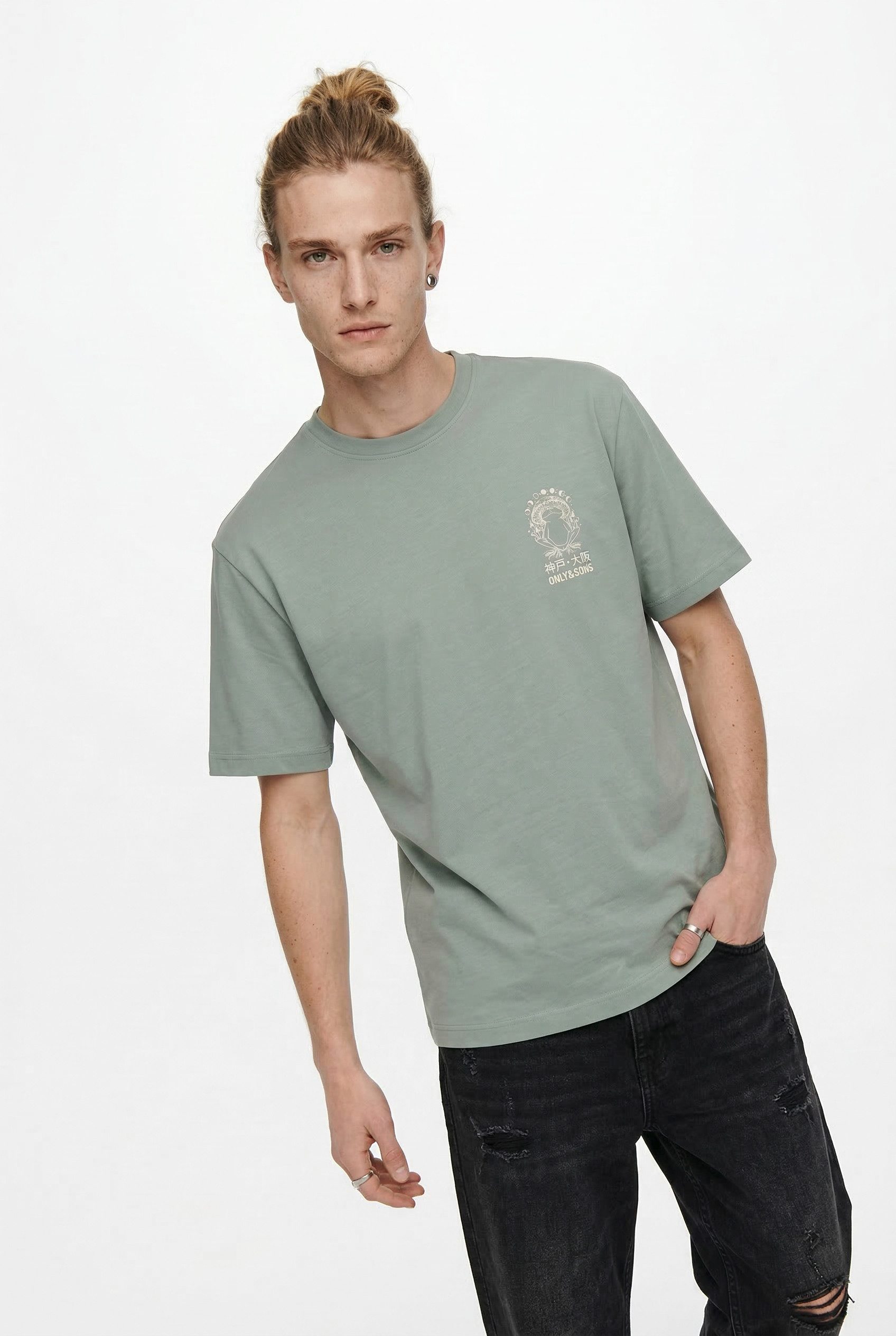 ONLY & SONS T-Shirt ONSFRED LIFE RLX SS PRINT TEE NOOS Baumwolle, relaxed fit