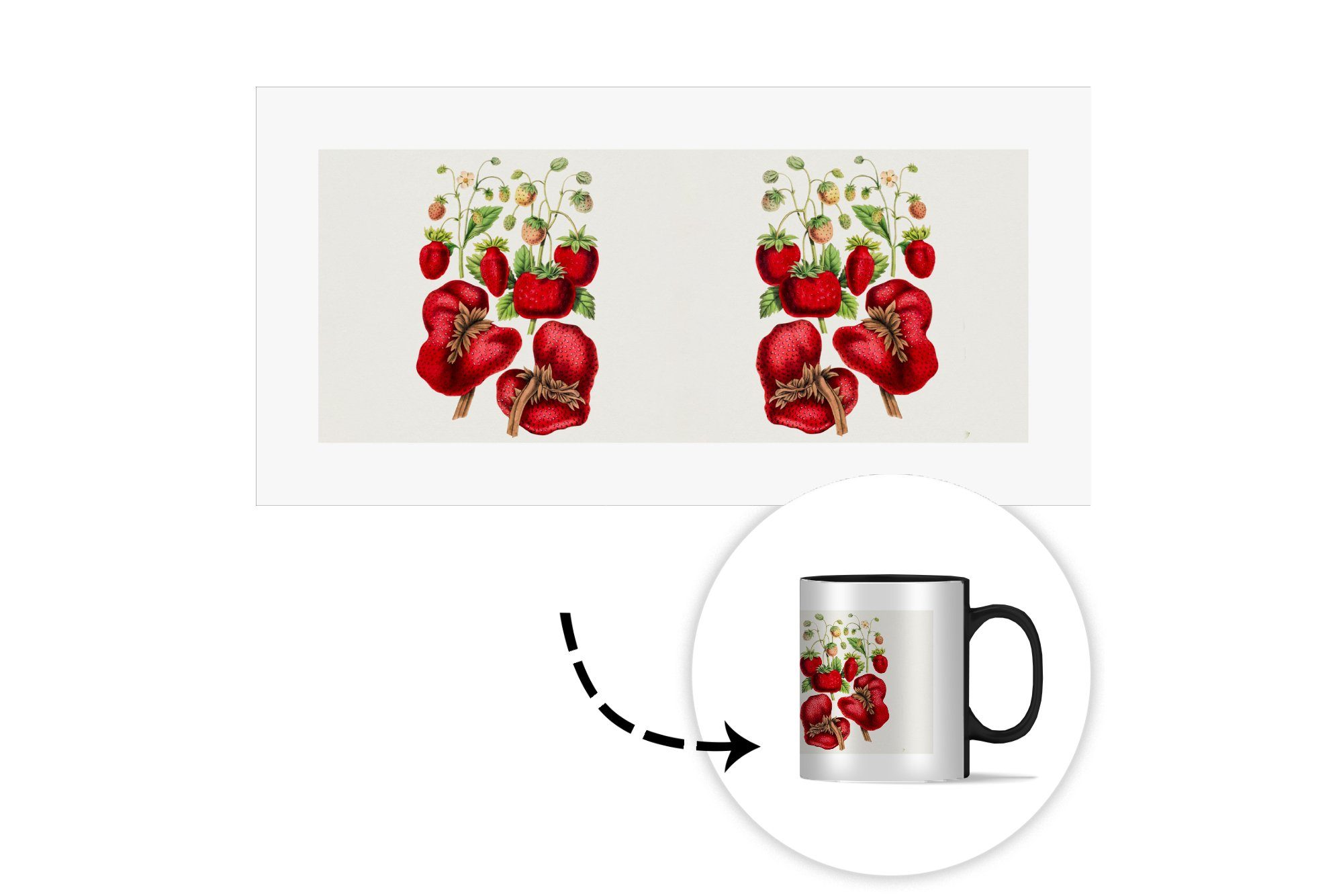 Blumen, Obst Geschenk Farbwechsel, - Zaubertasse, - Kaffeetassen, Lebensmittel Teetasse, MuchoWow Tasse Keramik,