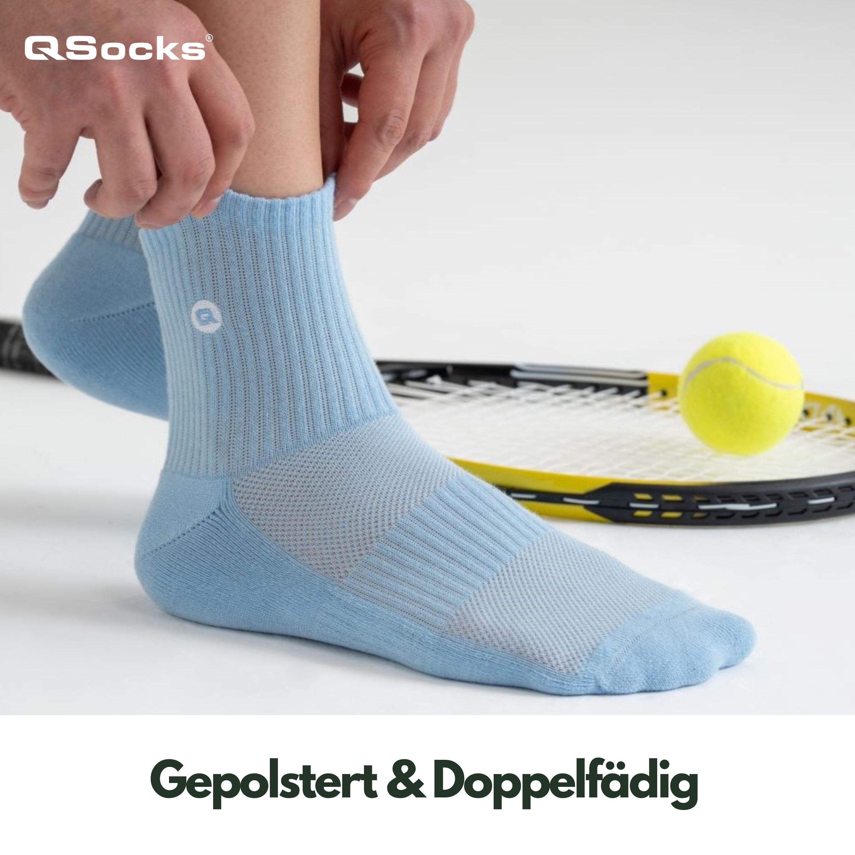 QSOCKS Kurzsocken Halbhohe Quarter Sportsocken gepolstert günstig online kaufen