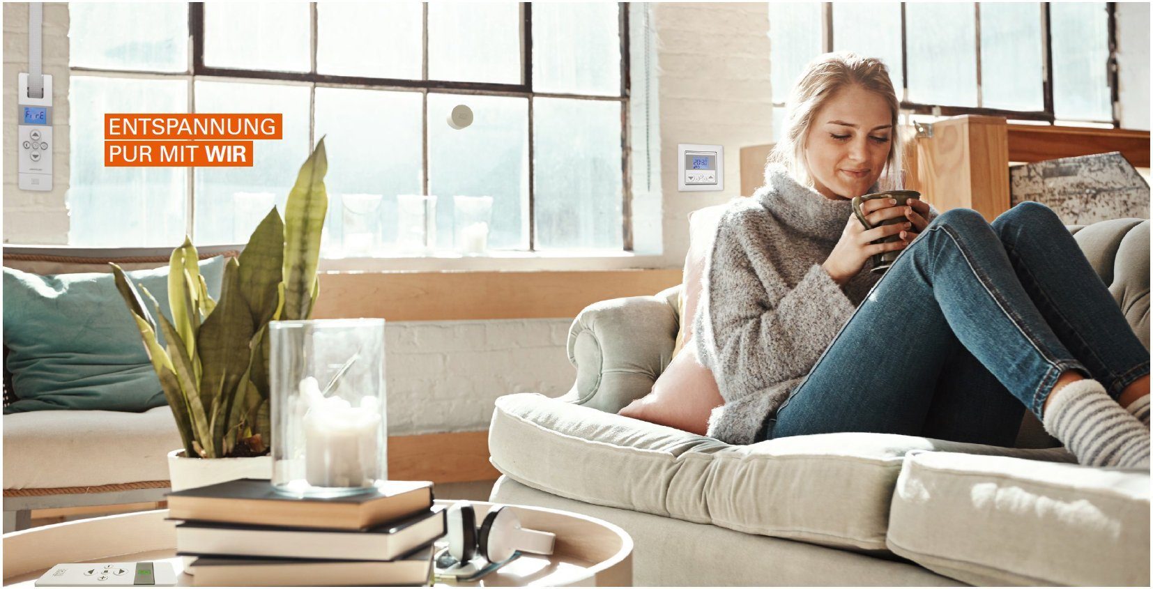 WIR elektronik Schalter eUhr eU240 zur Steuerung von Rollladen, Jalousien & Markisen (inkl. Rauchwarnmelder-Signalauswertung), Ansteuerung über Tastenbedienung, feste Fahrtzeiten, Funk, Smart Home