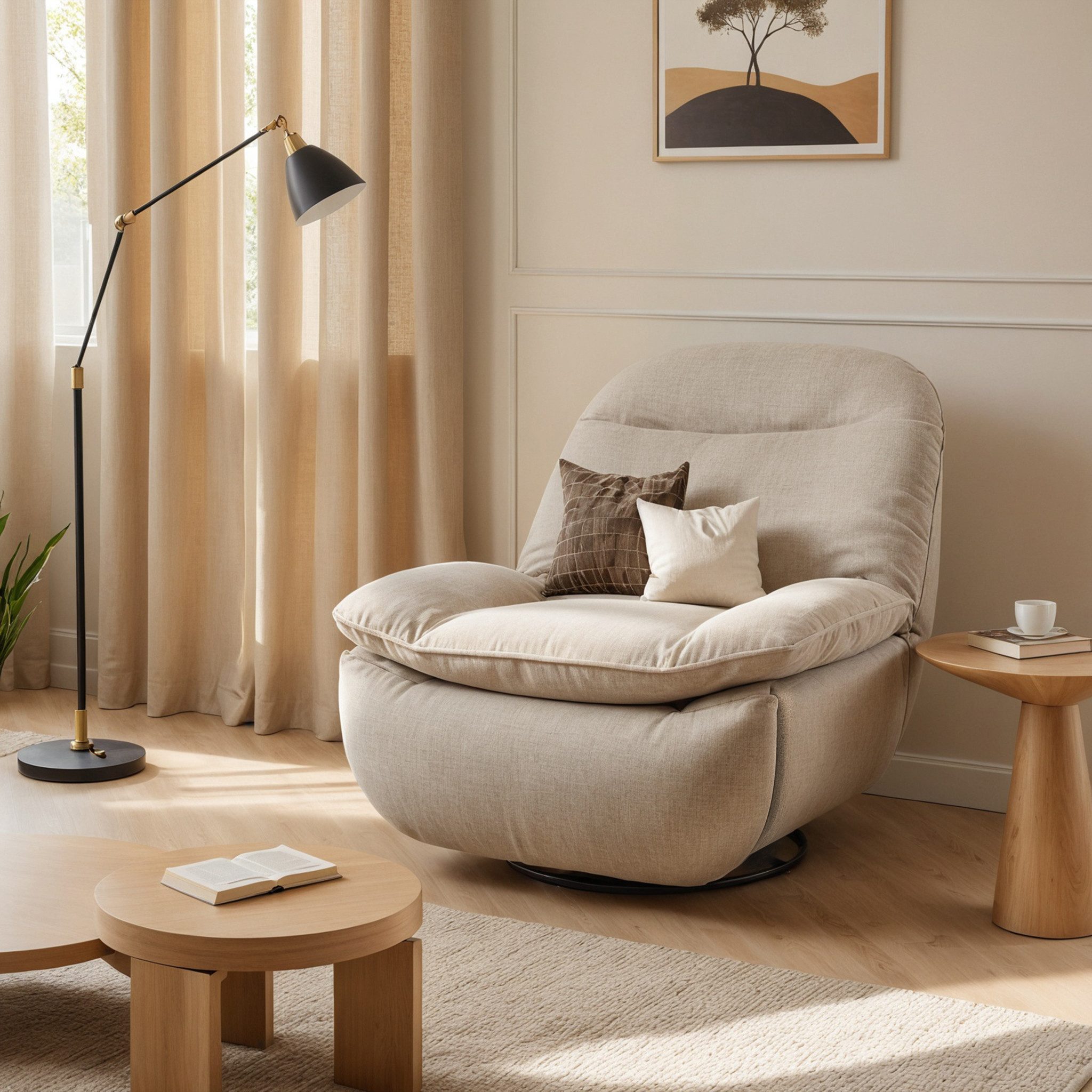 FLEXISPOT Sessel gemütlicher TV-Sessel, Relaxsessel (Versteckter Stauraum, 105° - 145° verstellbar, Drehsessel mit Rocking, Ruhesessel für Senioren & Stillenden), 159 KG belastbar, Inkl. Dicke Sofadecke (1,5 x 1,5 m)