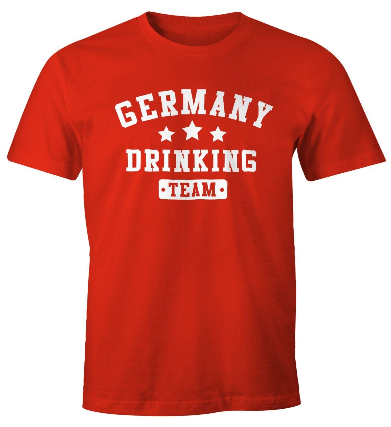 MoonWorks Print-Shirt Herren T-Shirt Germany Drinking Team Bier Fun-Shirt Moonworks® mit Print rot