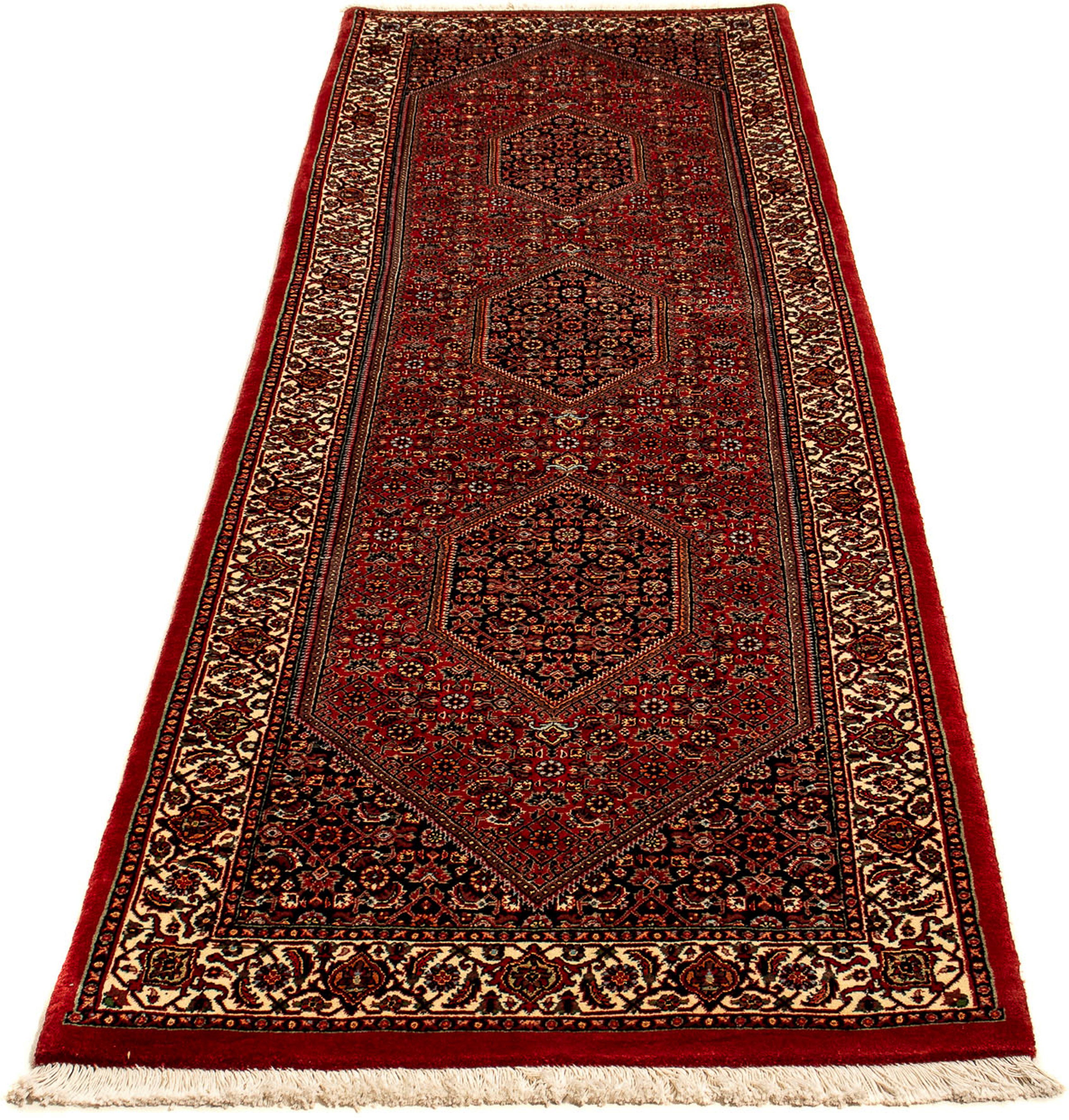 Orientteppich Perser - Bidjar - 277 x 80 cm - dunkelrot, morgenland, rechteckig, Höhe: 15 mm, Wohnzimmer, Handgeknüpft, Einzelstück mit Zertifikat