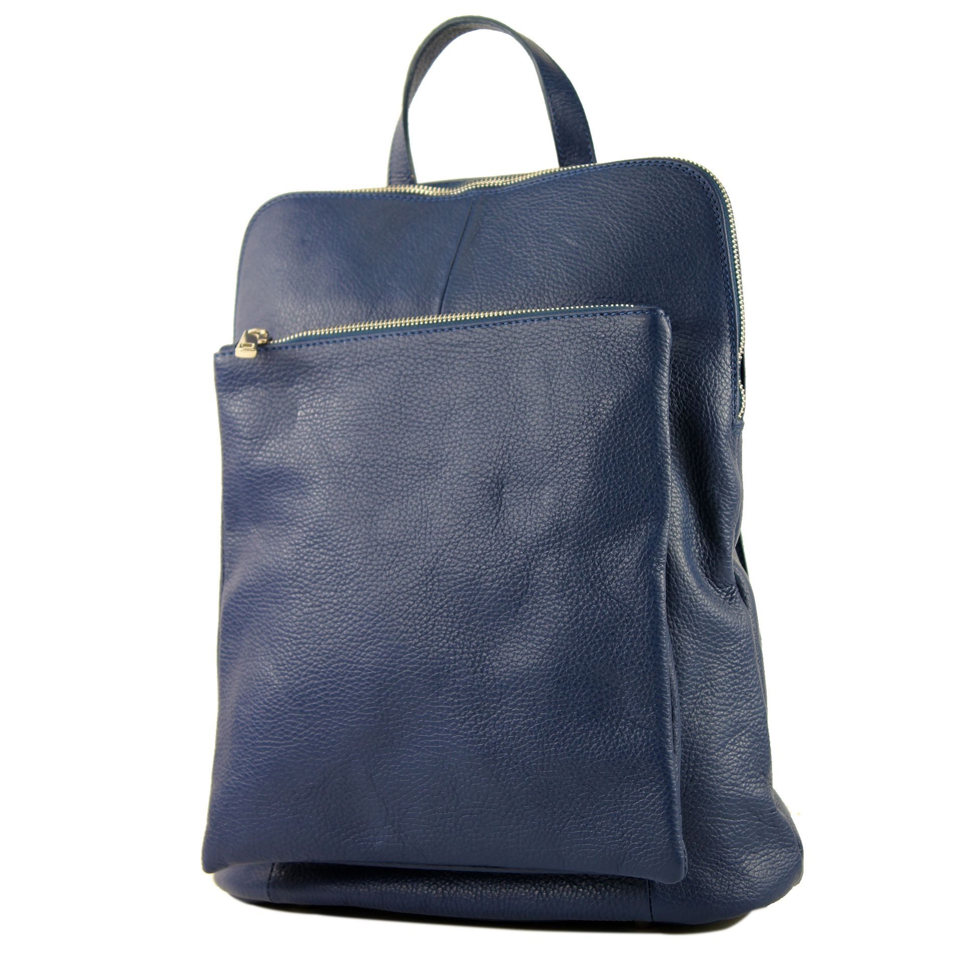 modamoda de Rucksack T141v3, Echtleder Handmade in Italy Saphirblau