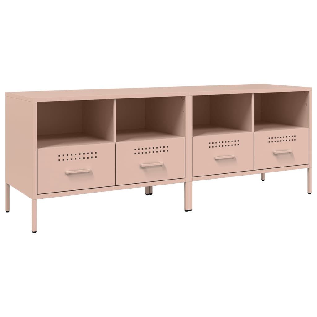 vidaXL TV-Schrank TV-Schränke 2 Stk. Rosa 68x39x50,5 cm Stahl (2-St)