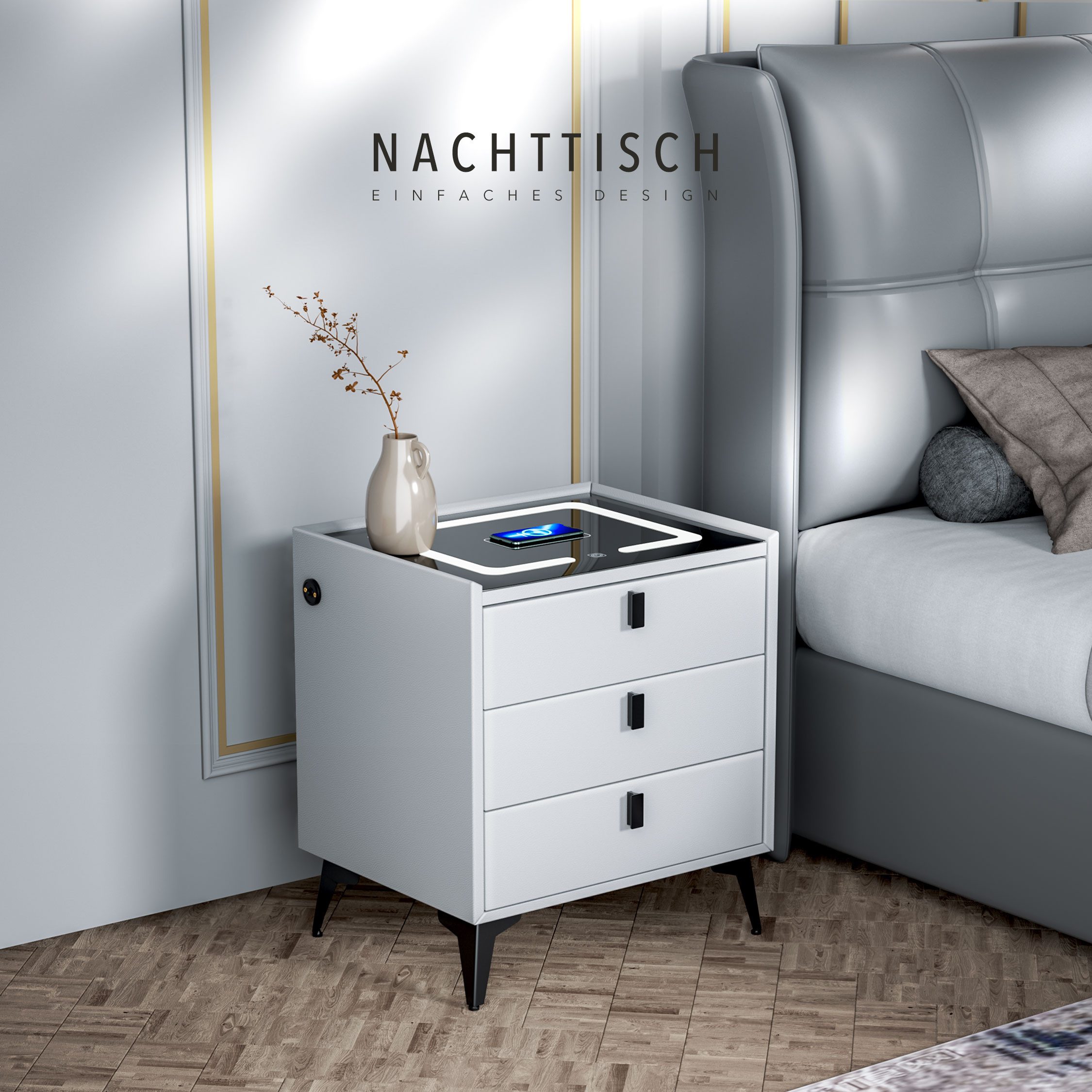 oyajia Nachttisch LED Nachttisch mit 15W günstig online kaufen