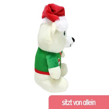 Tierkuscheltier Eisbär Stofftier "Willi" im Weihnachts-Look