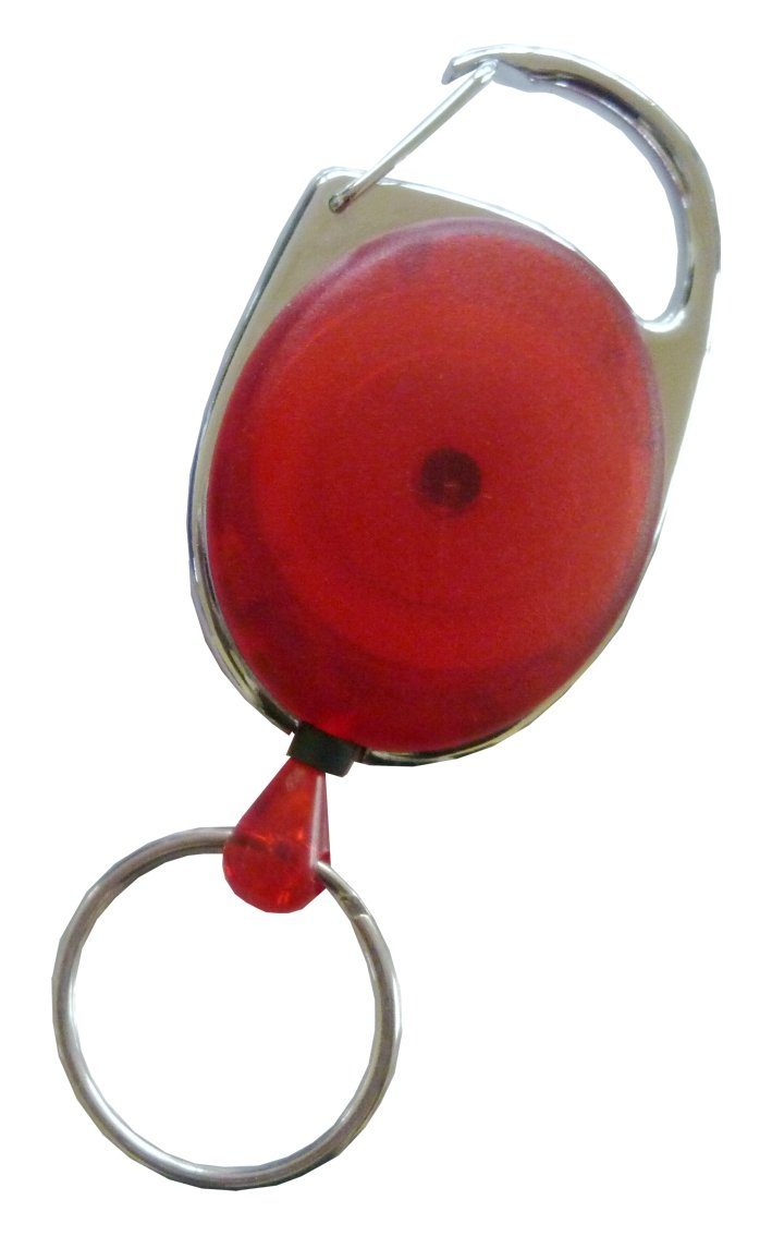 Schlüsselring Ausweishalter Rot Schlüsselanhänger Kranholdt ovale Form Transparent Jojo / Ausweisclip Metallumrandung, / (100-tlg),