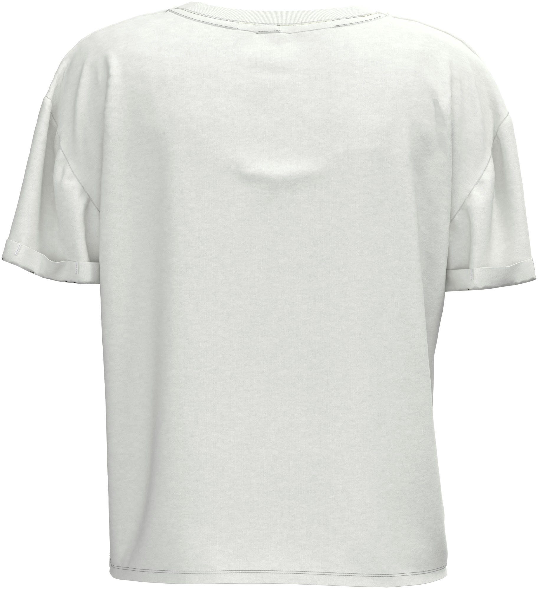 mit und oversized Jeans Frontprint tollem 800WHITE markentypischem Passform T-Shirt Pepe in