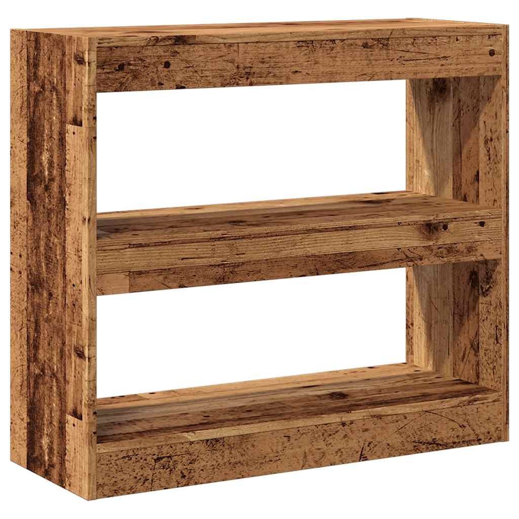 vidaXL Bücherregal Bücherregal/Raumteiler Altholz-Optik 80x30x72 cm, günstig online kaufen