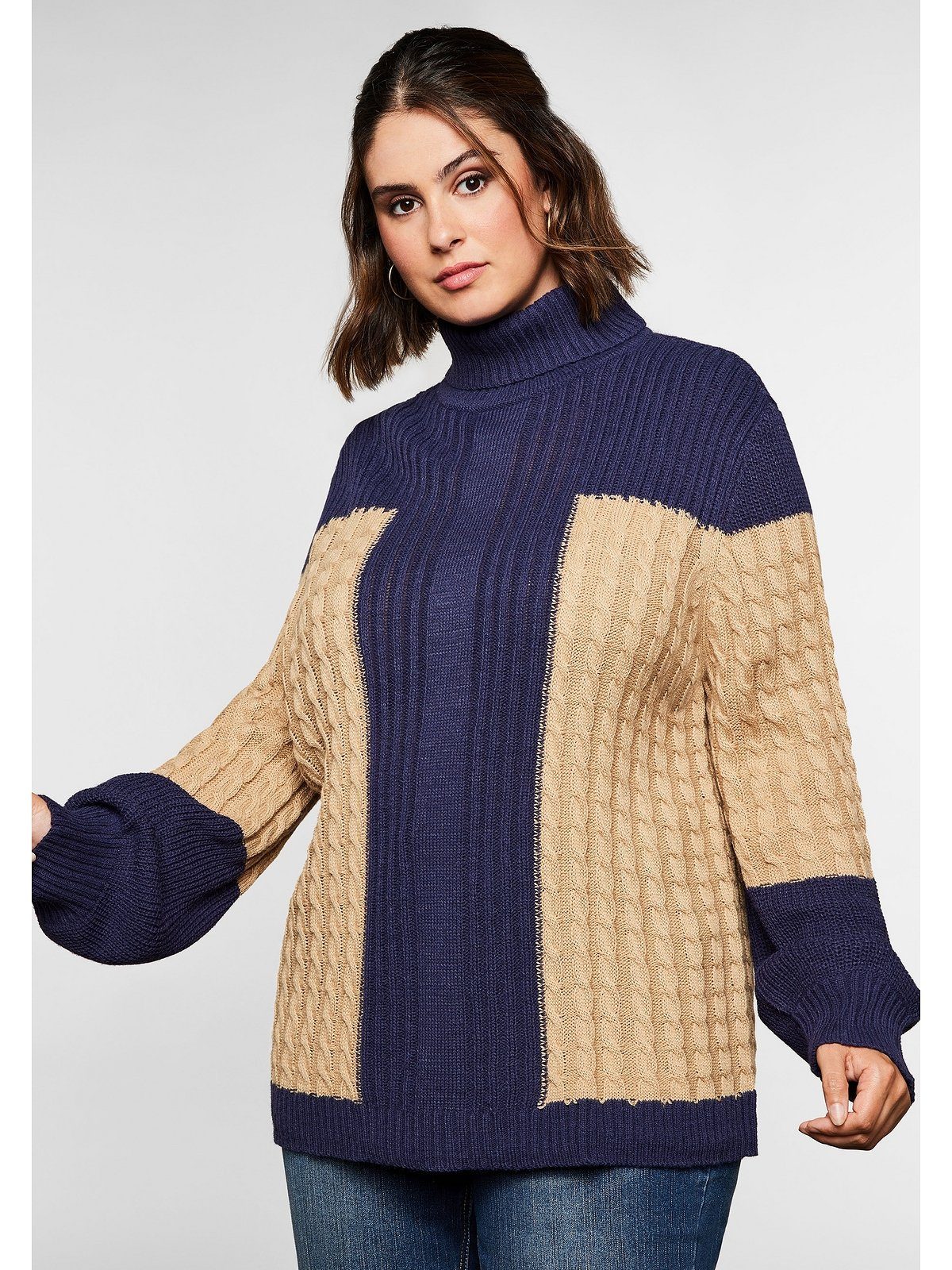 Sheego Rollkragenpullover Große Größen mit verschiedenen Strickarten