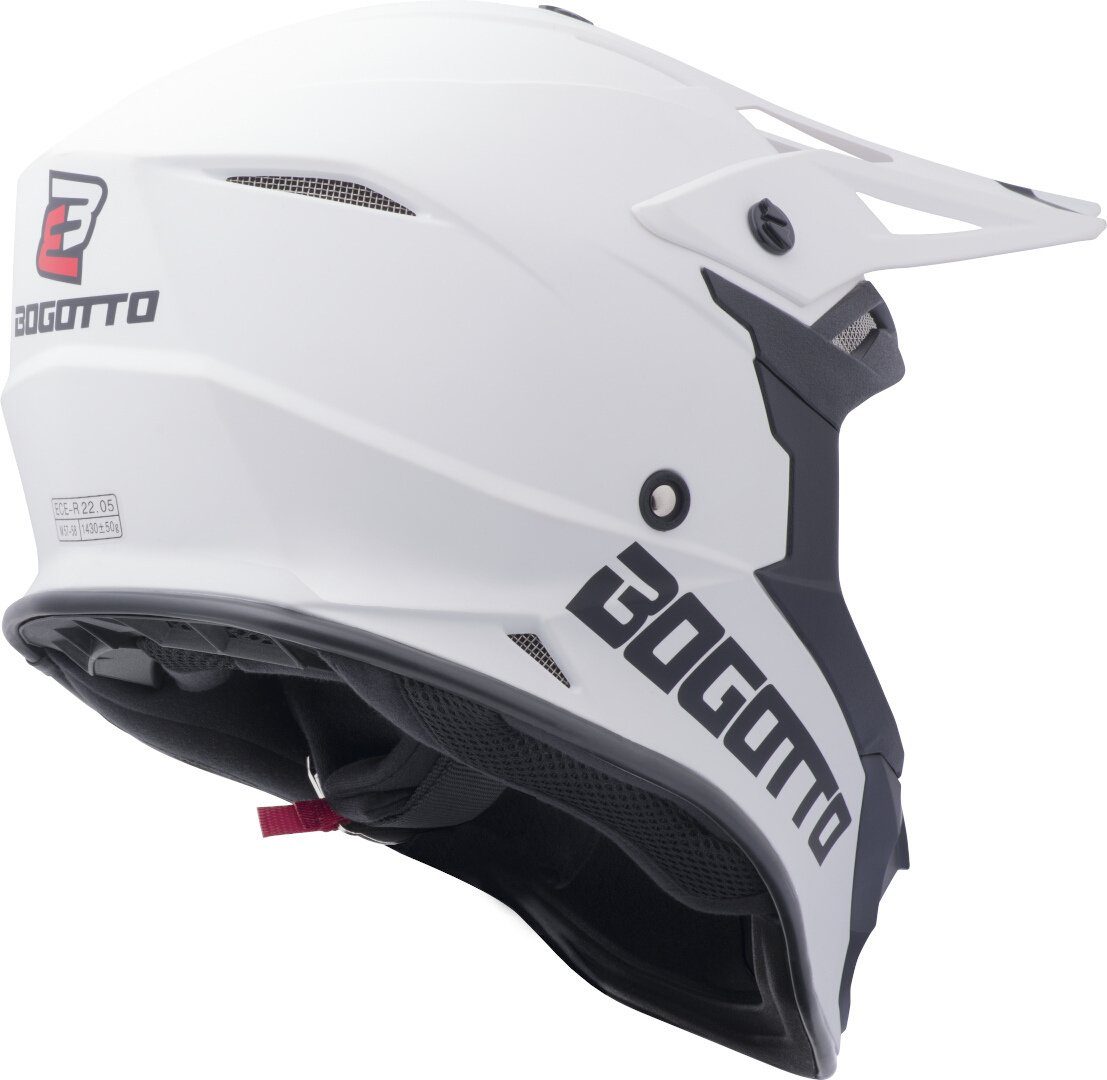 Bogotto Motocrosshelm V337 Solid Motocross Helm, Waschbar