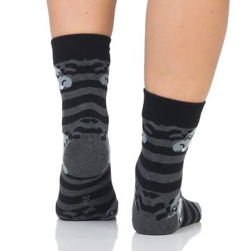 Sockenhimmel Thermosocken Damen Wintersocken Waschbär gestreift warme Socken & Strümpfe (6er Pack) hautfreundlich, wärmend