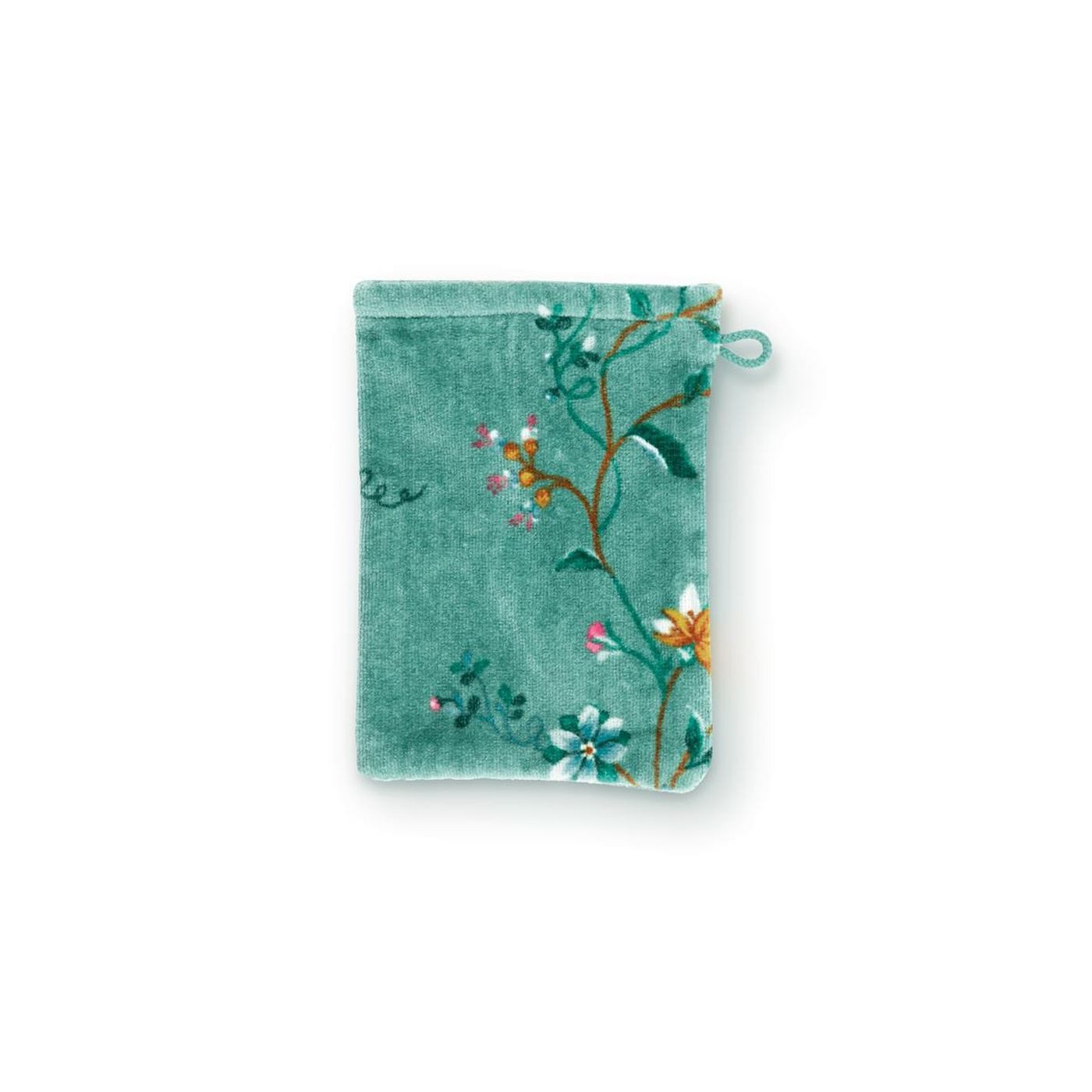 PiP Studio Waschhandschuh Les Fleurs_Green_UV_UV_16x22 3 Waschlappen 16 x 22 cm, Baumwolle (Spar-Set, 1-St), Wachlappen Waschhandschuh