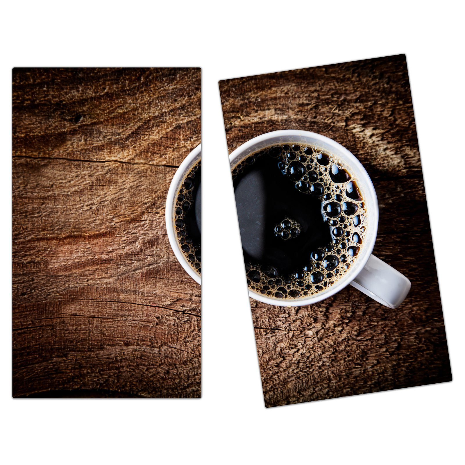 Primedeco Herd-Abdeckplatte Herdabdeckplatte Spritzschutz tlg) aus Kaffee, (2 Glas, Dunkler Glas