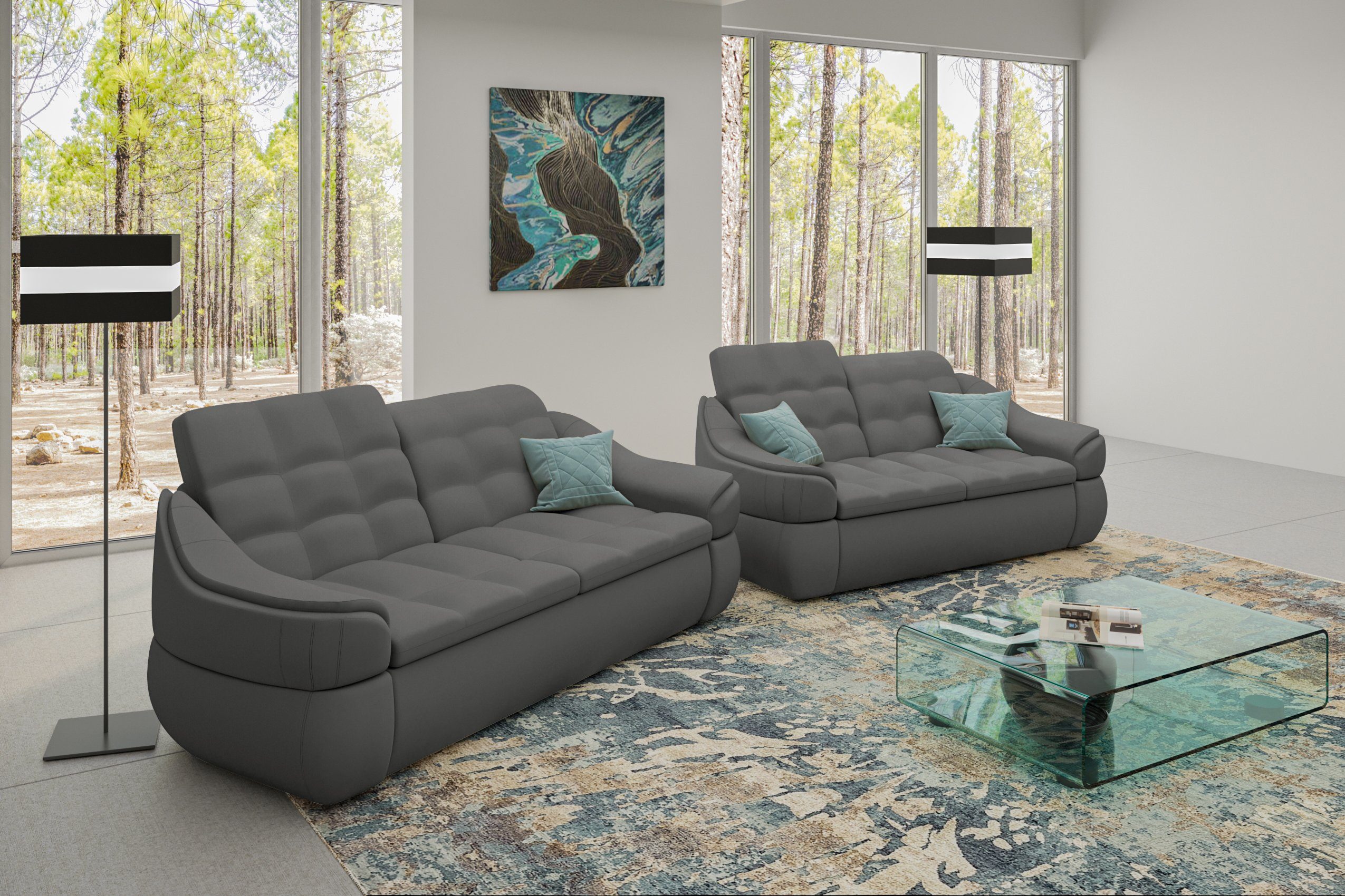 Europa Alisa, Stylefy bestehend Design, Sofa 2,5-Sitzer (2-tlg), 2-Sitzer made (Set aus Modern in Polstergarnitur und Sofa,