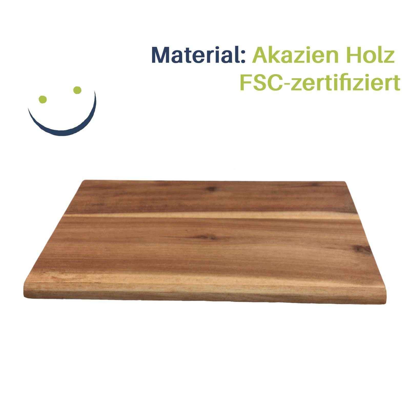 Gravidus Frühstücksbrett Frühstücksbrett Frühstücksbrettchen Akazie Holzbrett (23 x 15 cm), Akazienholz, (1-St)