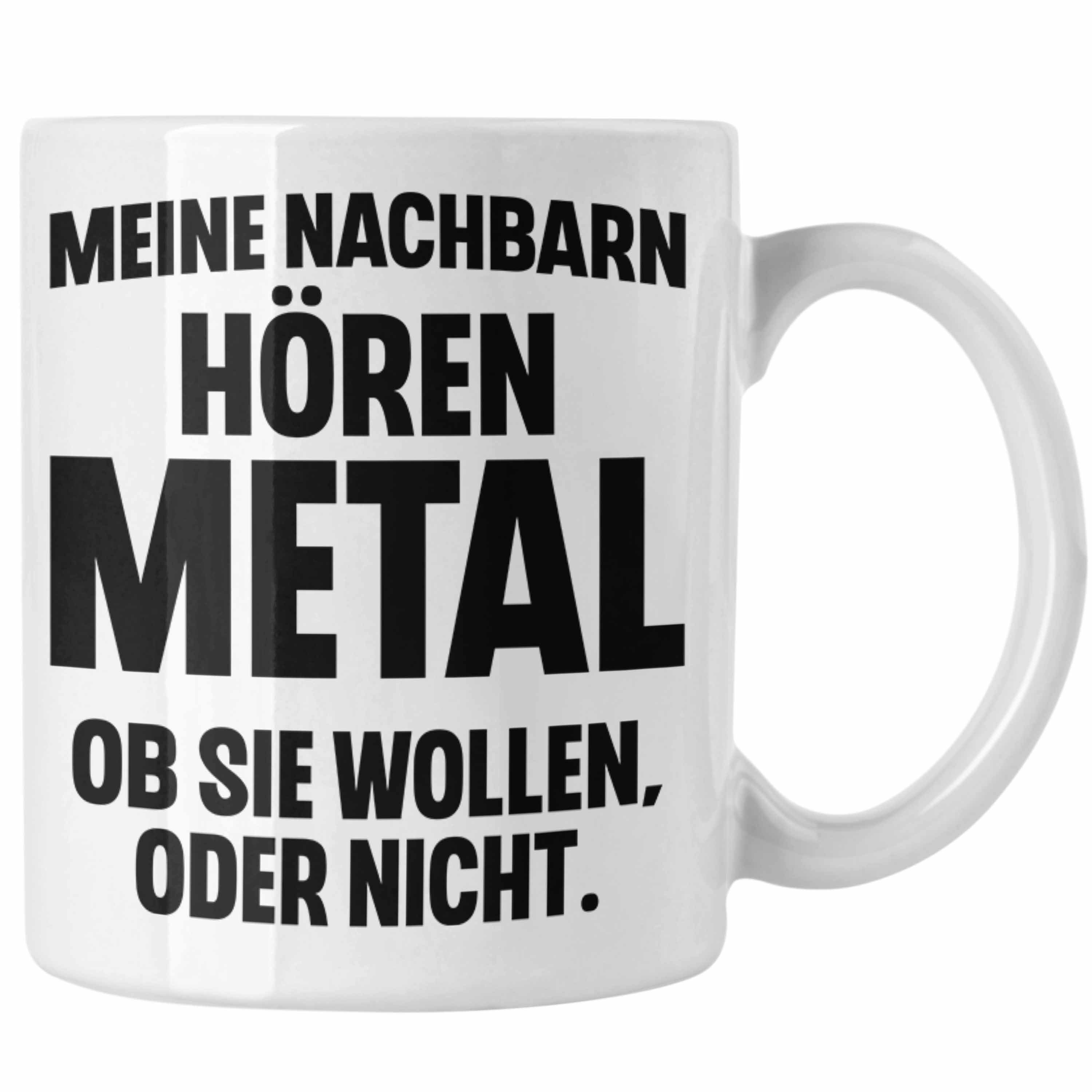 Trendation Tasse Trendation - Tasse Weiss Metal Rockmusik Deko Lustig Heavy Geschenke Geschenk