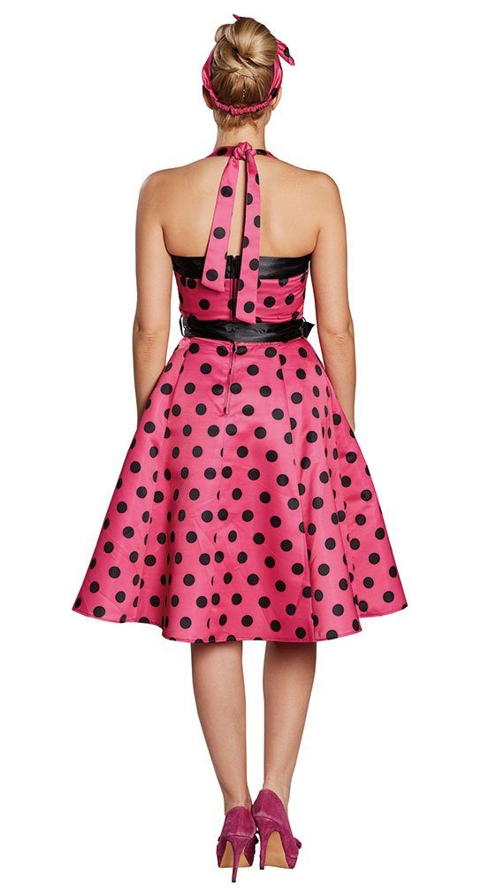 Karneval-Klamotten Kostüm 50er Jahre Damenkostüm pink schwarz, Schulterfrei günstig online kaufen