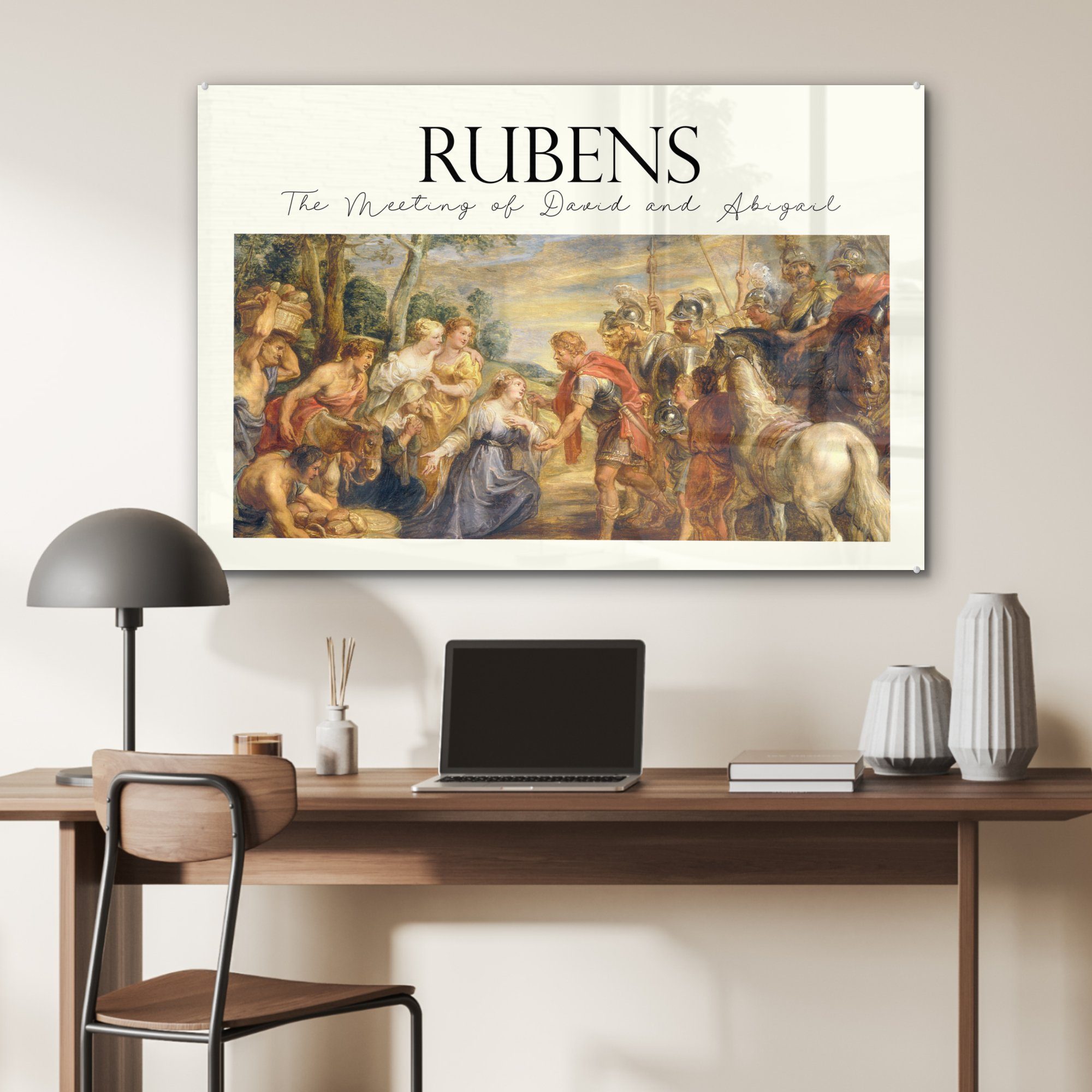 MuchoWow Acrylglasbild und Abigail & Alte Acrylglasbilder von Wohnzimmer - David St), Rubens Das Treffen - Meister, (1 Schlafzimmer
