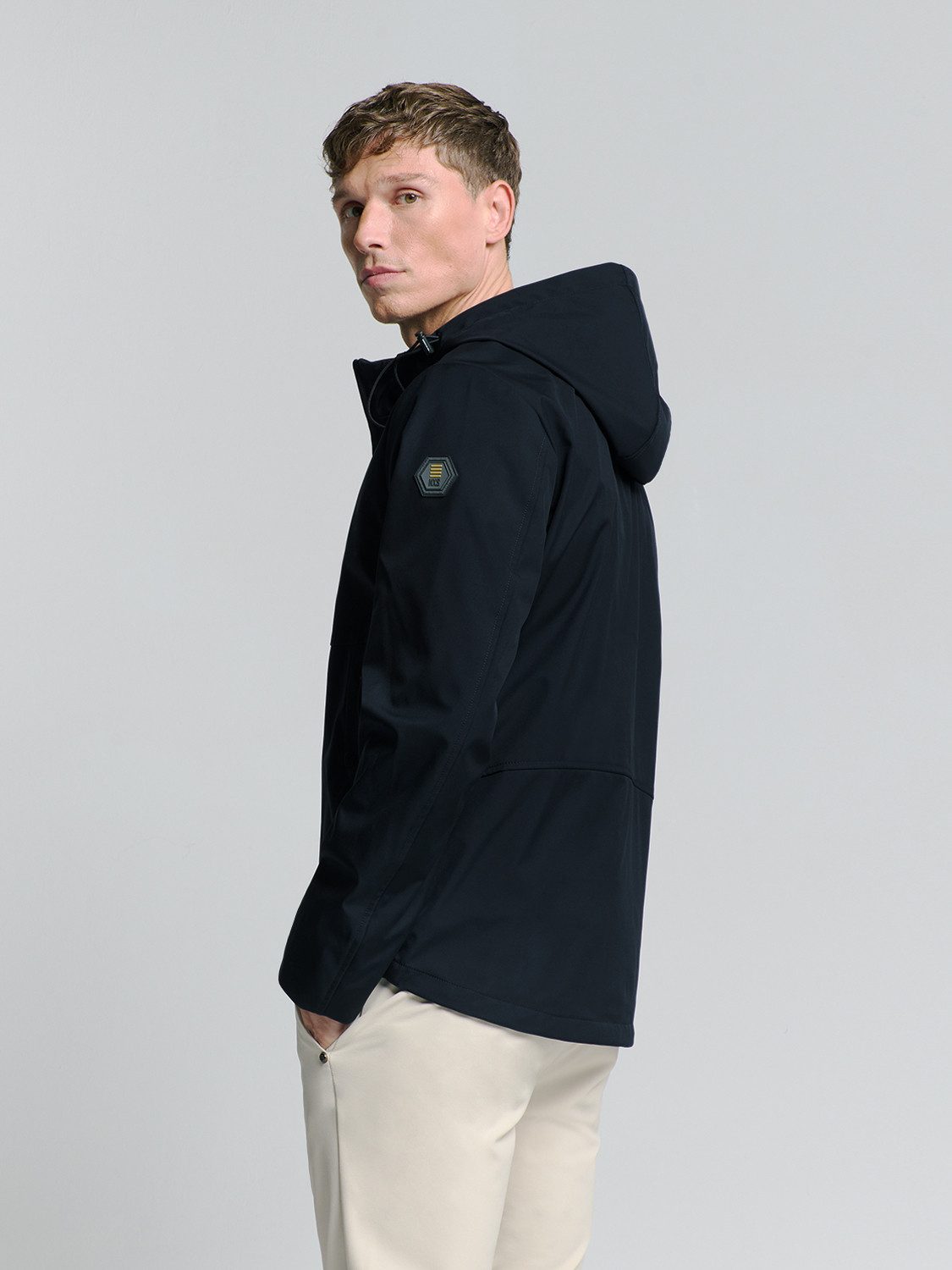 NO EXCESS Kurzjacke No Excess Jacke mit Kapuze Jacket Mid Long Hooded