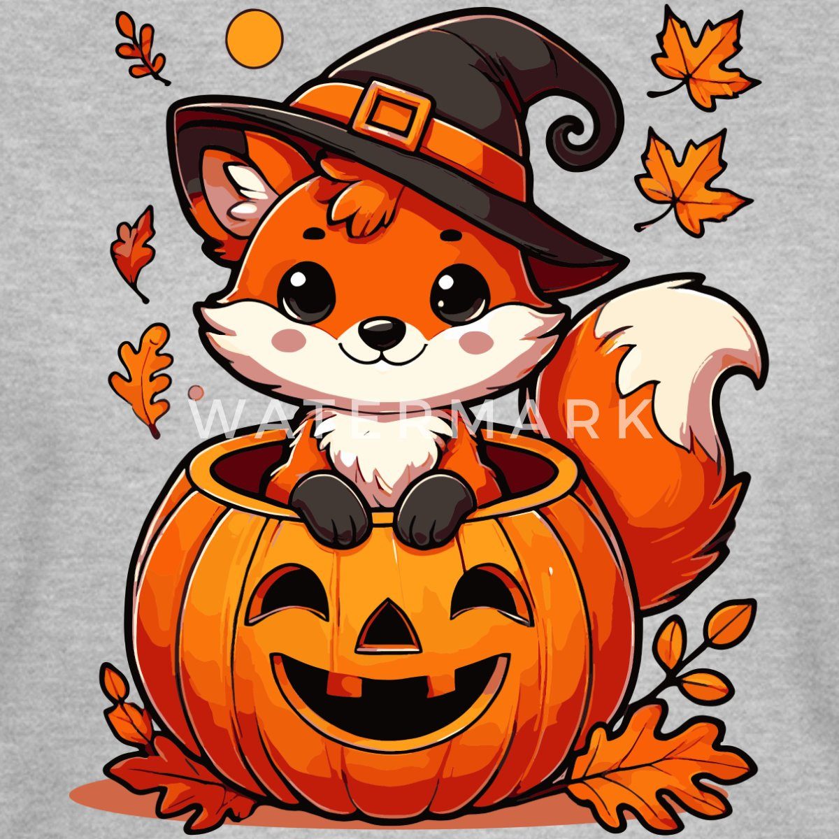 Spreadshirt T-Shirt Süßer Halloween Fuchs Im Kürbis Mit Hexenhut Frauen T-S günstig online kaufen