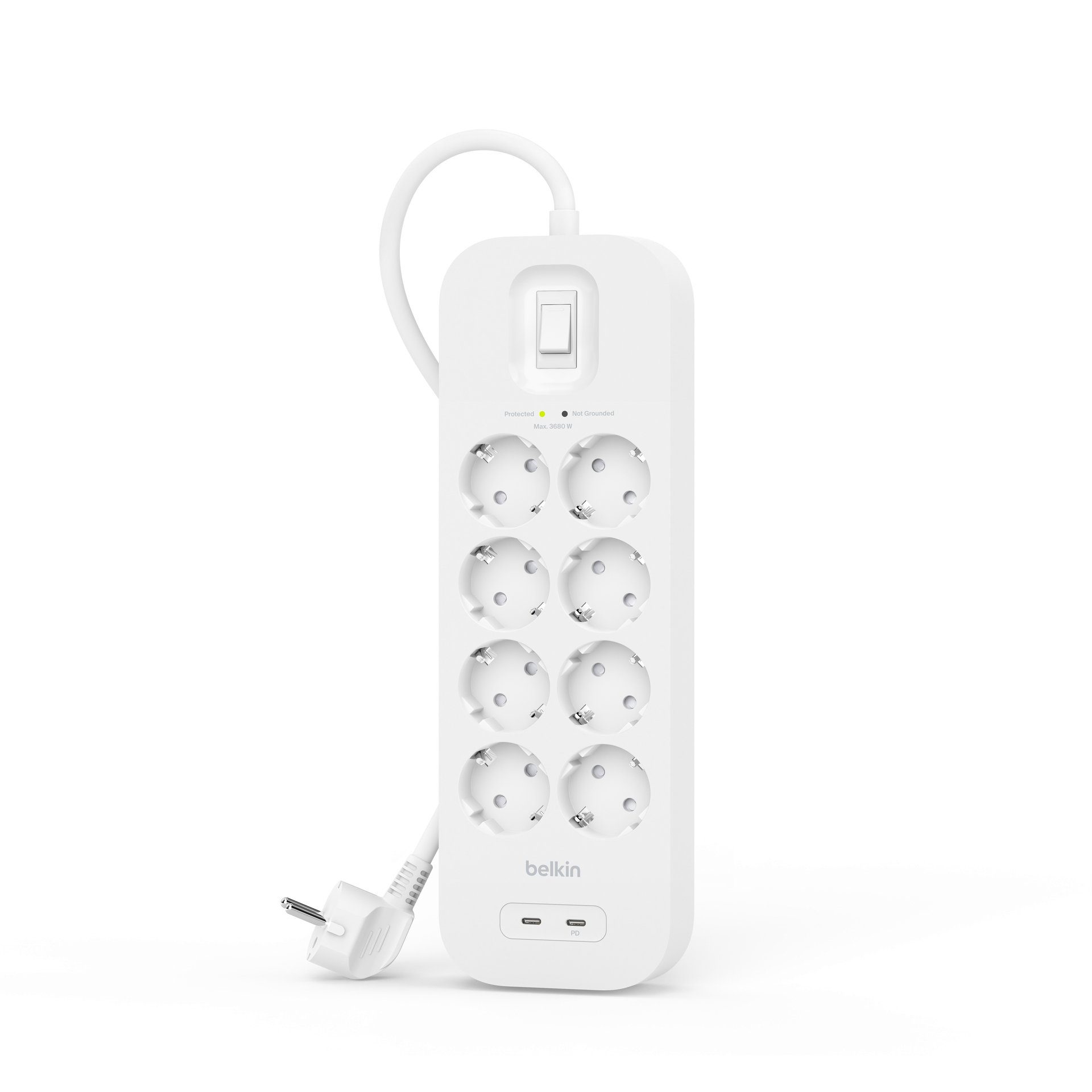 Belkin USB-Verteiler Surge Plus Розеткиleiste 8-Fach, 30 Watt PD-Schnellladen