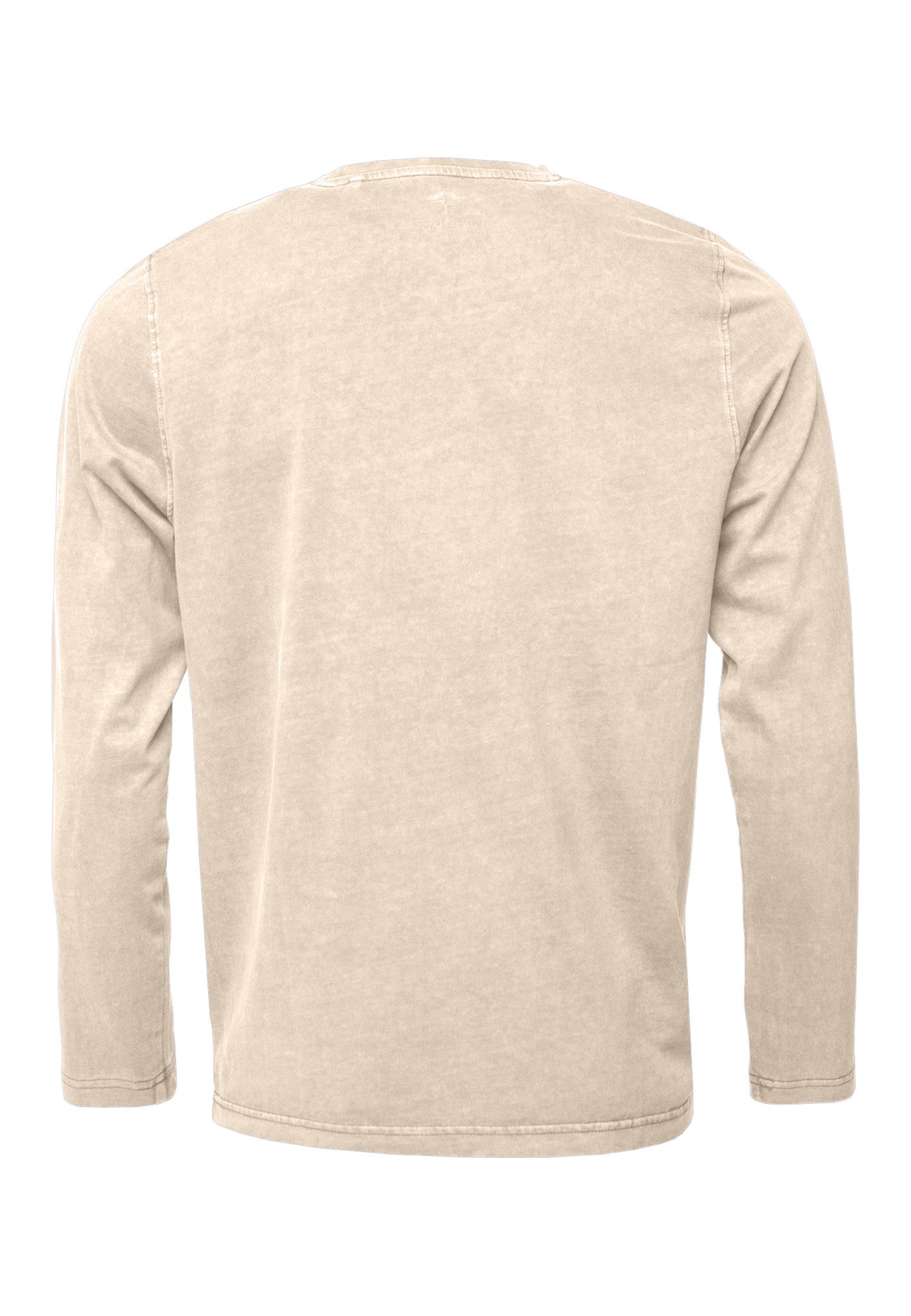 FYNCH-HATTON Langarmshirt Serafino, Structure, Garment Dyed