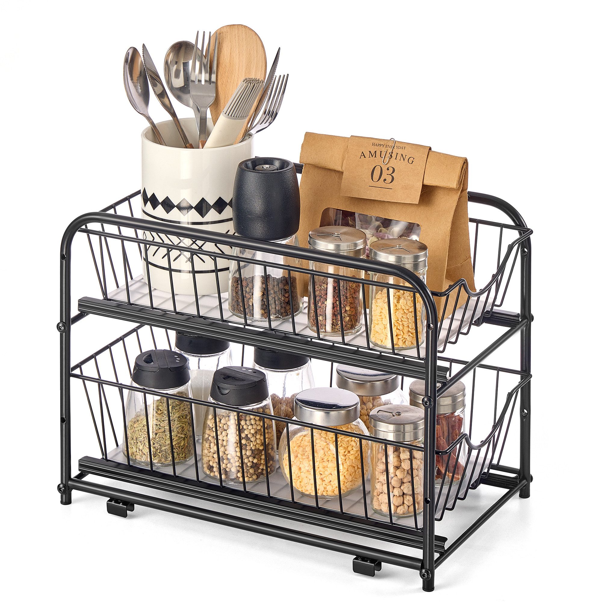 SONGMICS Gewürzregal Küchen-Organizer, 1-tlg., Küchenregal, Ordnungssystem, günstig online kaufen