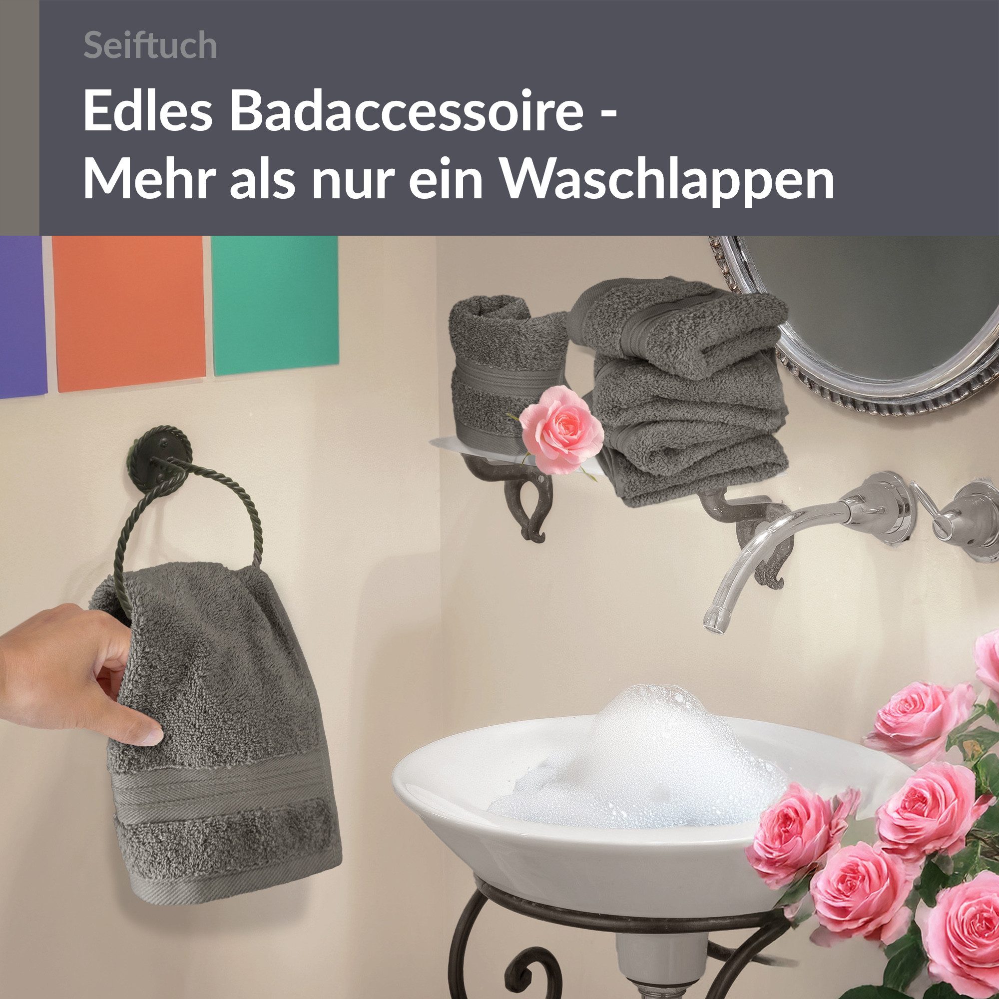 Lashuma Waschlappen - Seiftücher Linz, (Spar-Set, 6-St), Quadratische Gäste günstig online kaufen