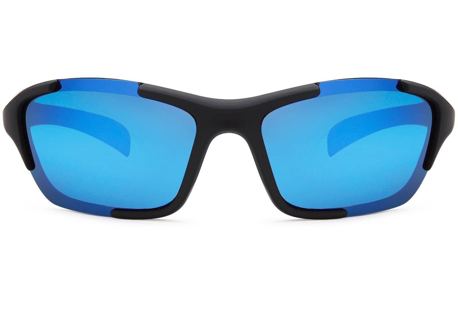 Sonnenbrille, polarisierten Linsen Fahrradbrille Herren Schwarz BEZLIT Blau Eyewear mit 1-St), (Packung, Polarisierte