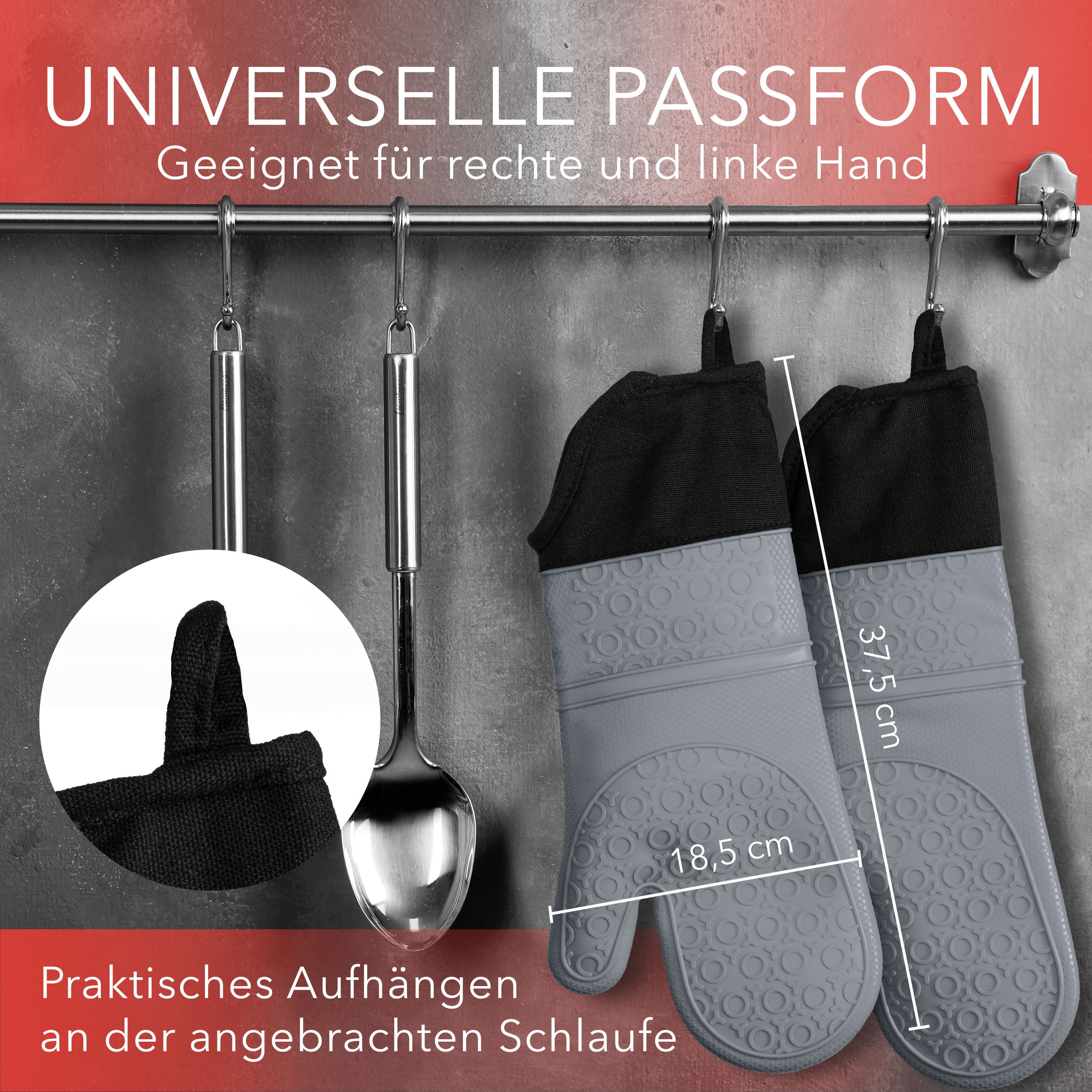 AVANA Topfhandschuhe Silikon Ofenhandschuhe Backhandschuhe Kochhandschuhe, günstig online kaufen