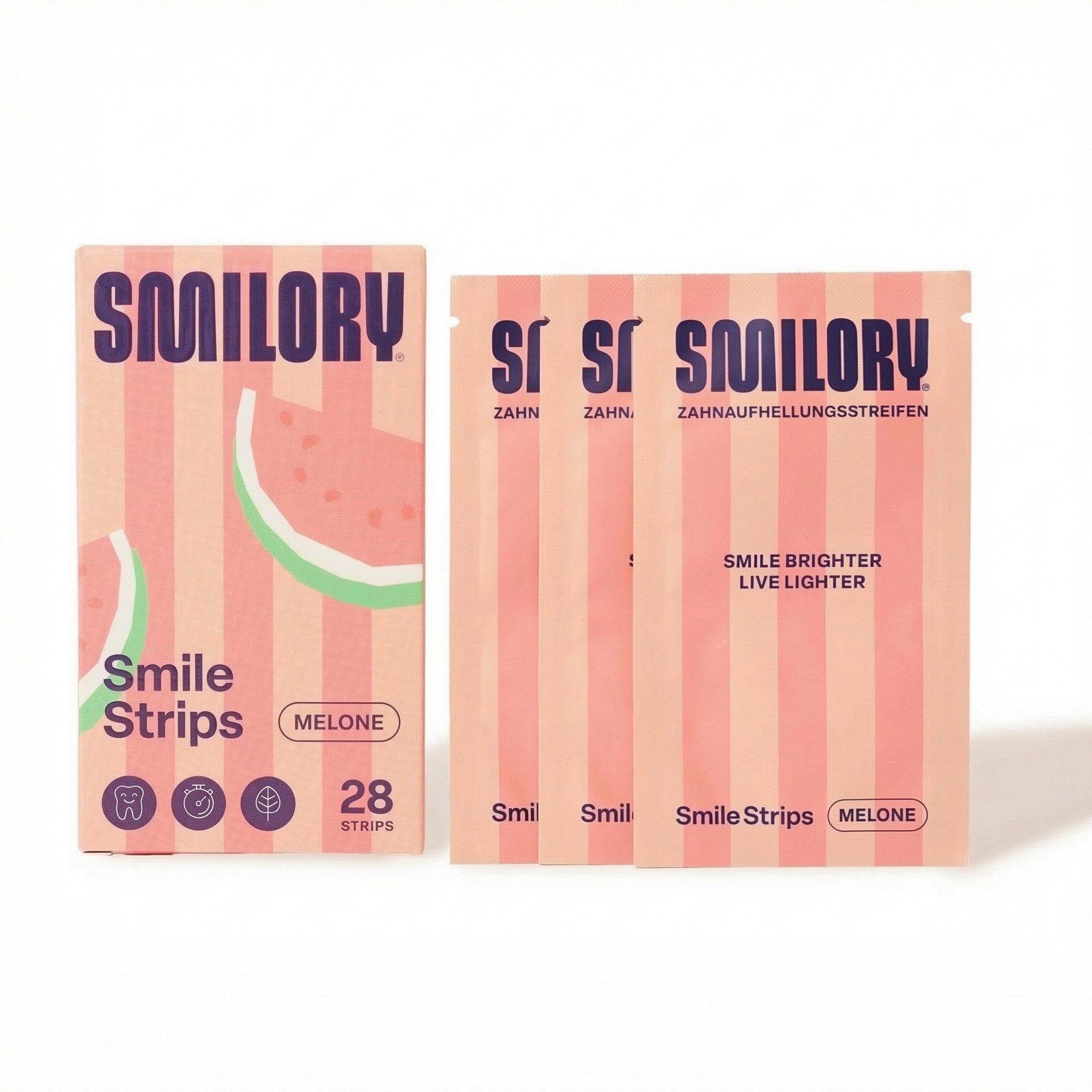 SMILORY® White Stripes Smile Strips von Smilory® – Zahnaufhellungsstreifen, Auch für empfindliche Zähne, mit pflegenden Inhaltsstoffen.