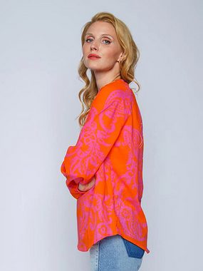 Emily Van Den Bergh Schlupfbluse Tunikabluse Orange Pink Paisley