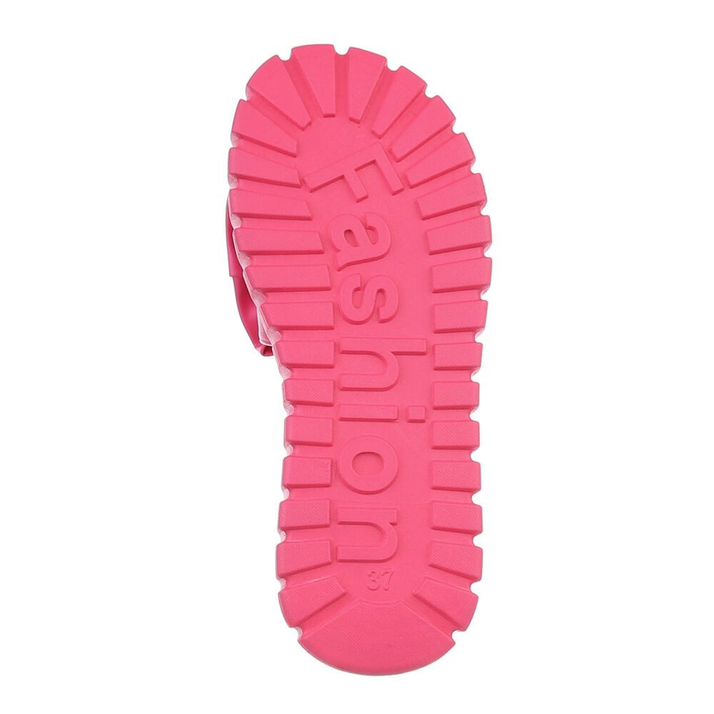 Ital-Design Damen Mules Freizeit Plateausandaletten (86526813) Flach Pantoletten in Pink