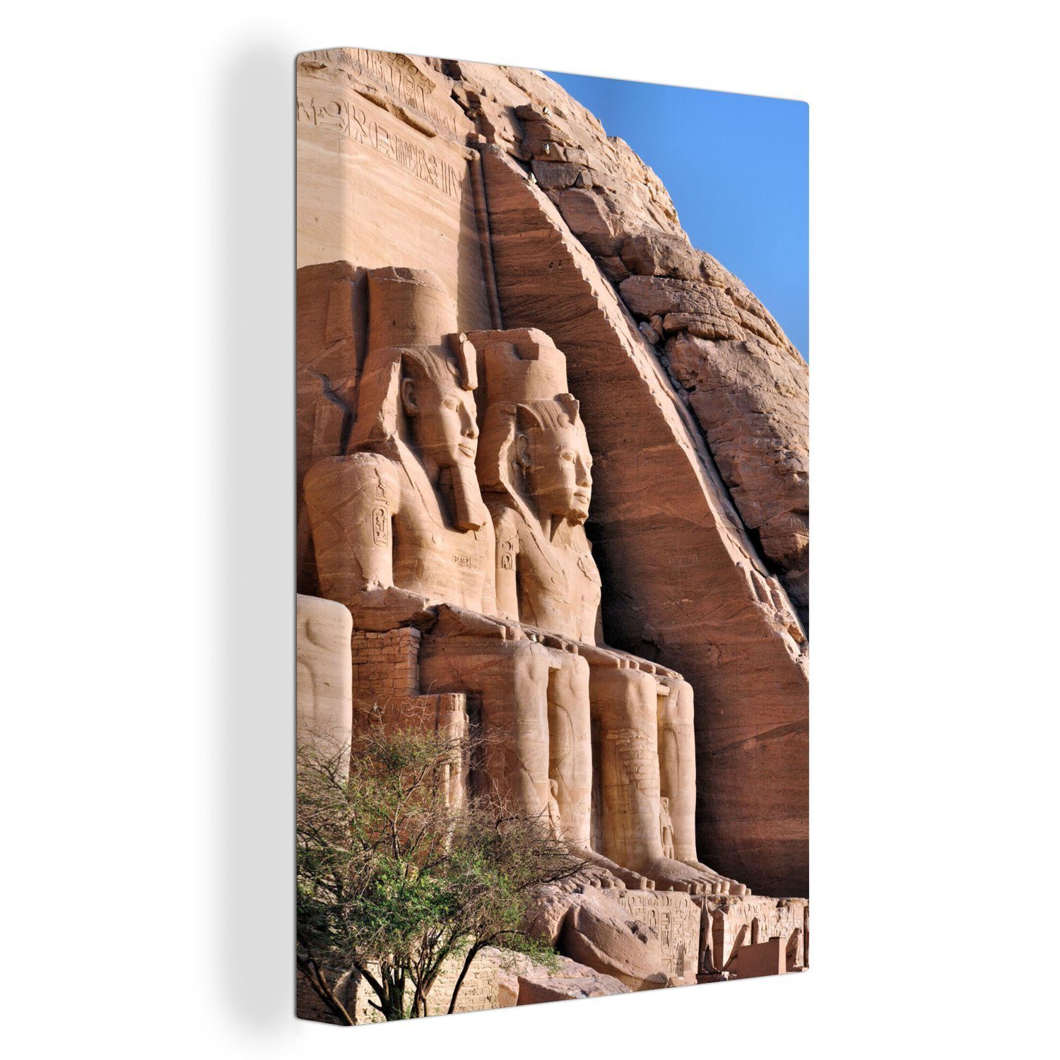 OneMillionCanvasses® Leinwandbild Seitenansicht des Aboe Simbel-Tempels in Ägypten, (1 St), Leinwandbild fertig bespannt inkl. Zackenaufhänger, Gemälde, 20x30 cm