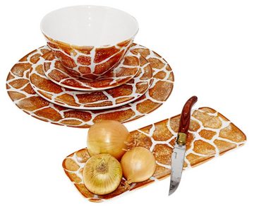 Lashuma Servierteller Giraffe, Keramik, Salatplatte klein, handgemachter Brotteller Ø 16 cm