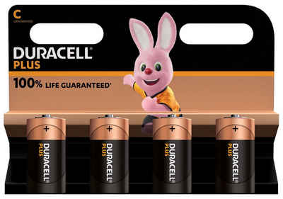 Duracell NEU Plus C Baby Alkaline-Batterien, 1.5V LR14 MN1400, 4er-Pack Batterie, LR14 (4 St)