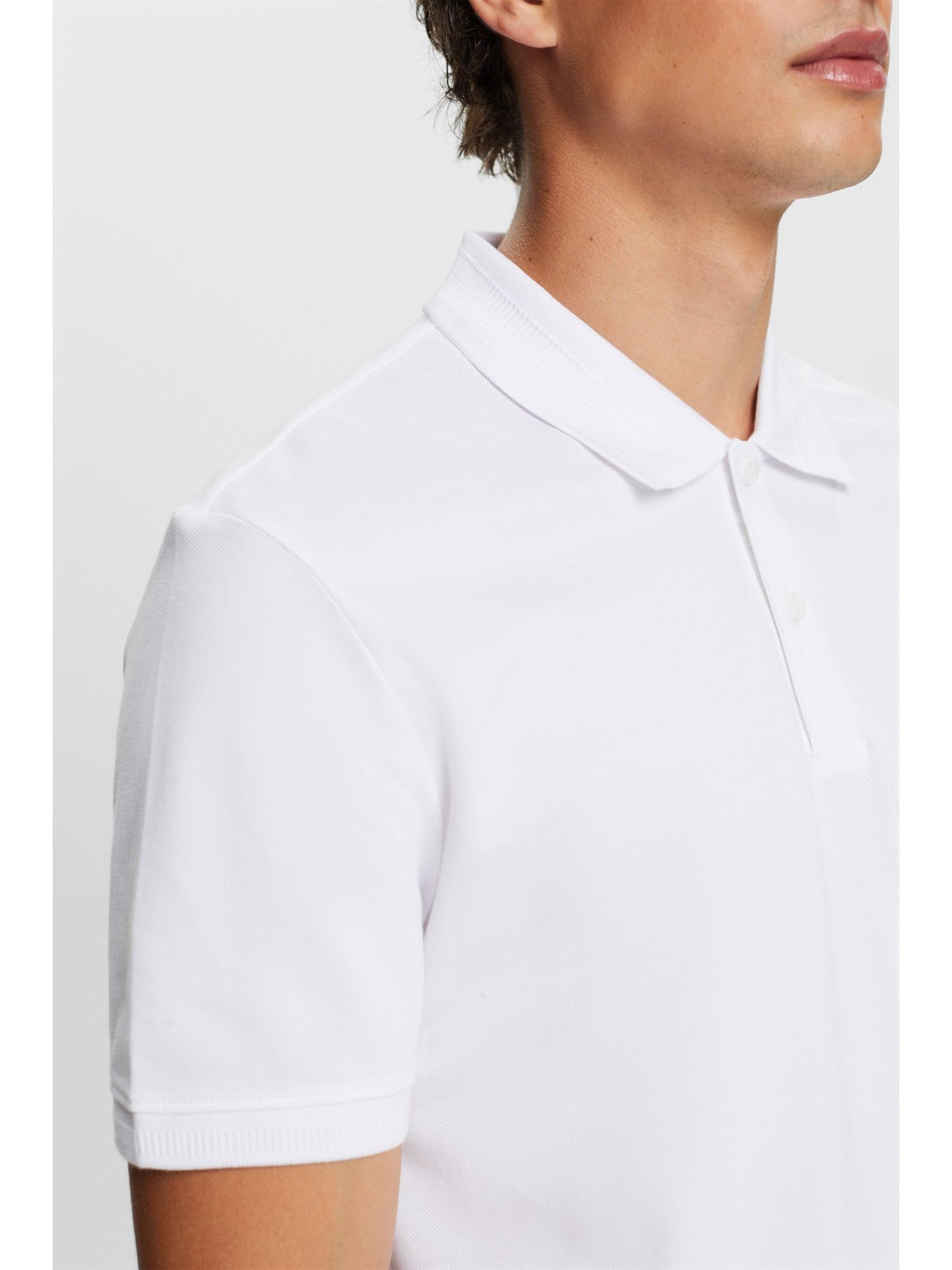 Esprit Poloshirt Poloshirt Baumwoll-Piqué WHITE aus