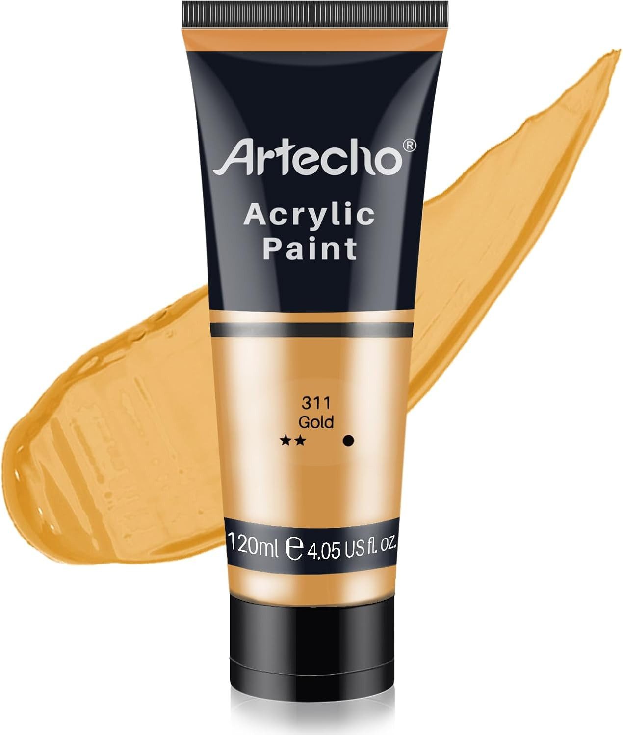 Artecho Acrylfarbe 2 x 120ml – Weiß, Schwarz, Golden, Silber & mehr Farben verfügbar