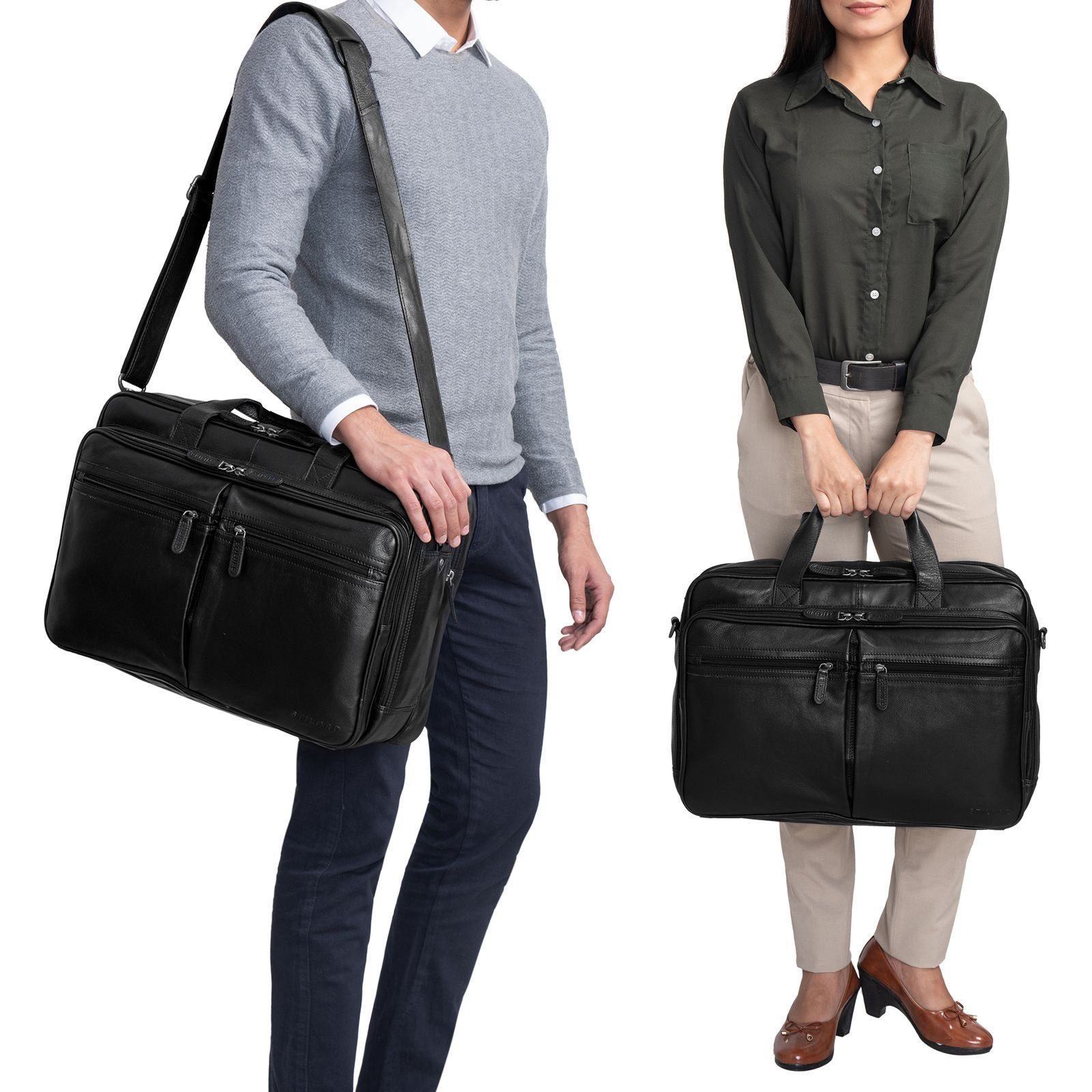 STILORD Laptoptasche "Gigantus" XXL Aktentasche Leder günstig online kaufen