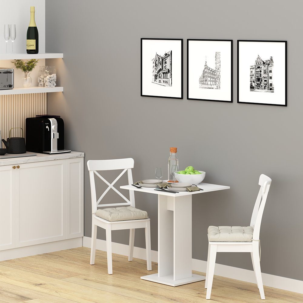 Vicco Säulen-Esstisch »Esstisch EWERT Küchentisch Esszimmer Tisch  Säulentisch weiß 65x65 cm« online kaufen | OTTO