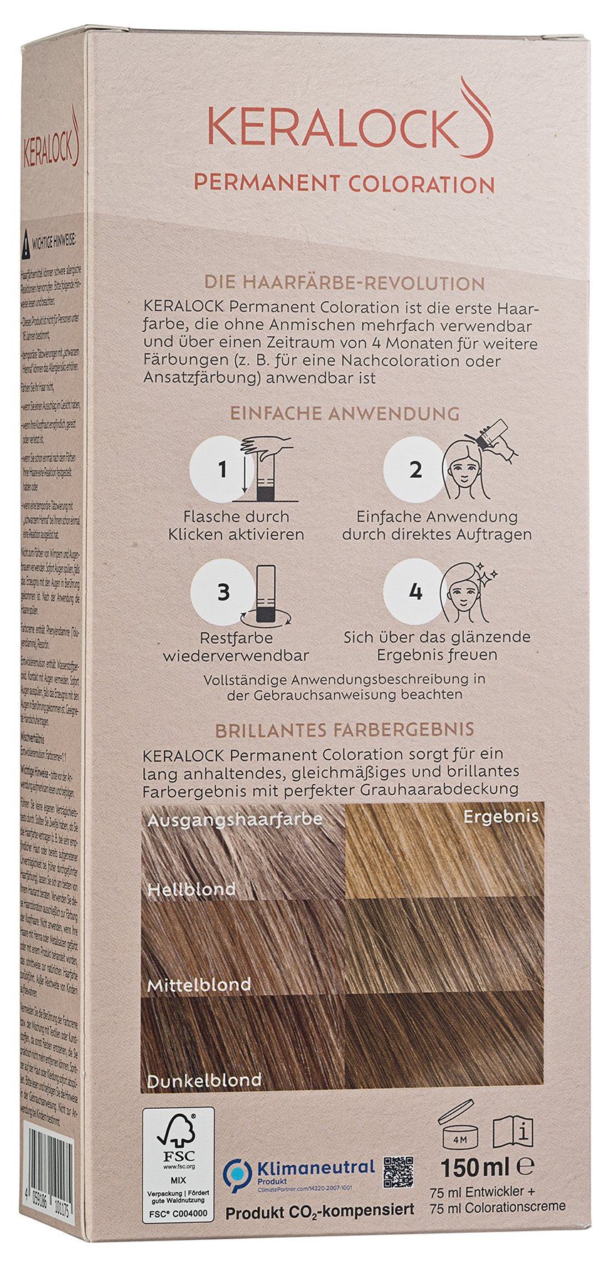 Keralock Coloration Wiederverwendbare Haarfarbe