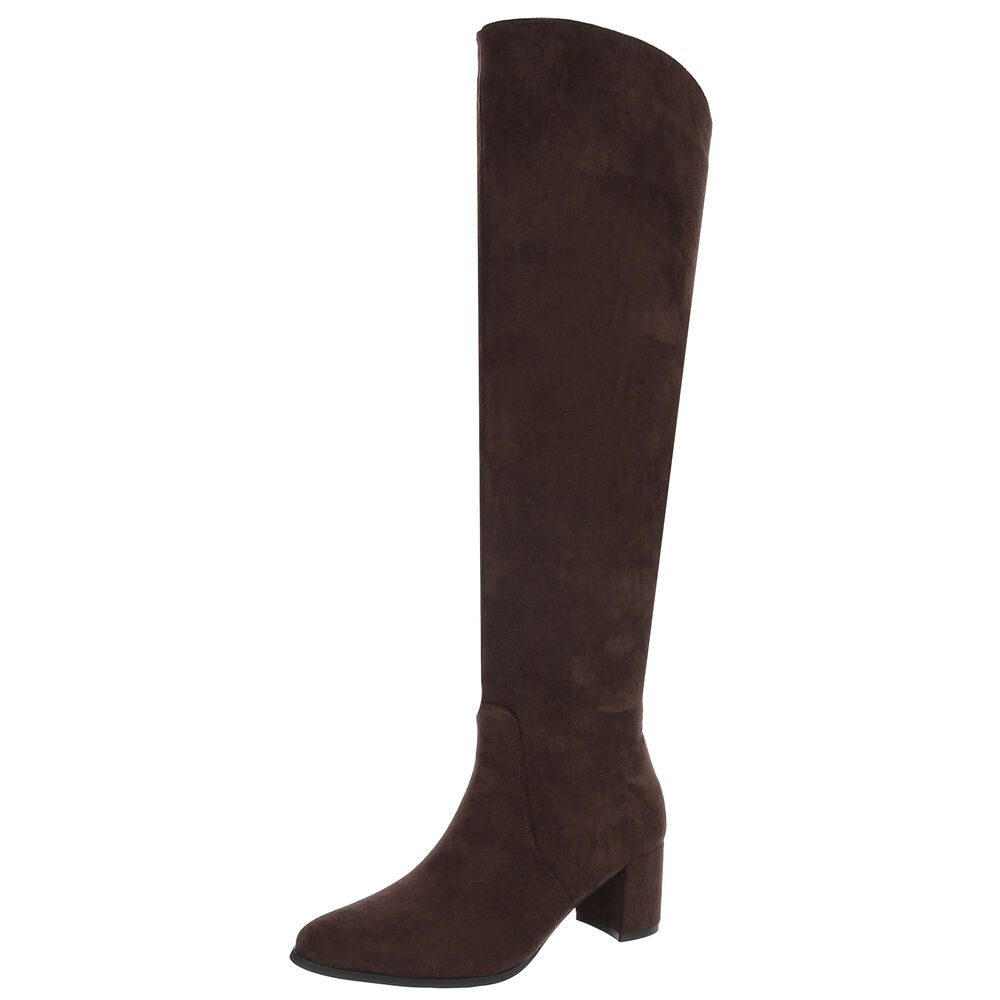 Ital-Design Elegante Overknee-Stiefel mit Blockabsatz für günstig online kaufen