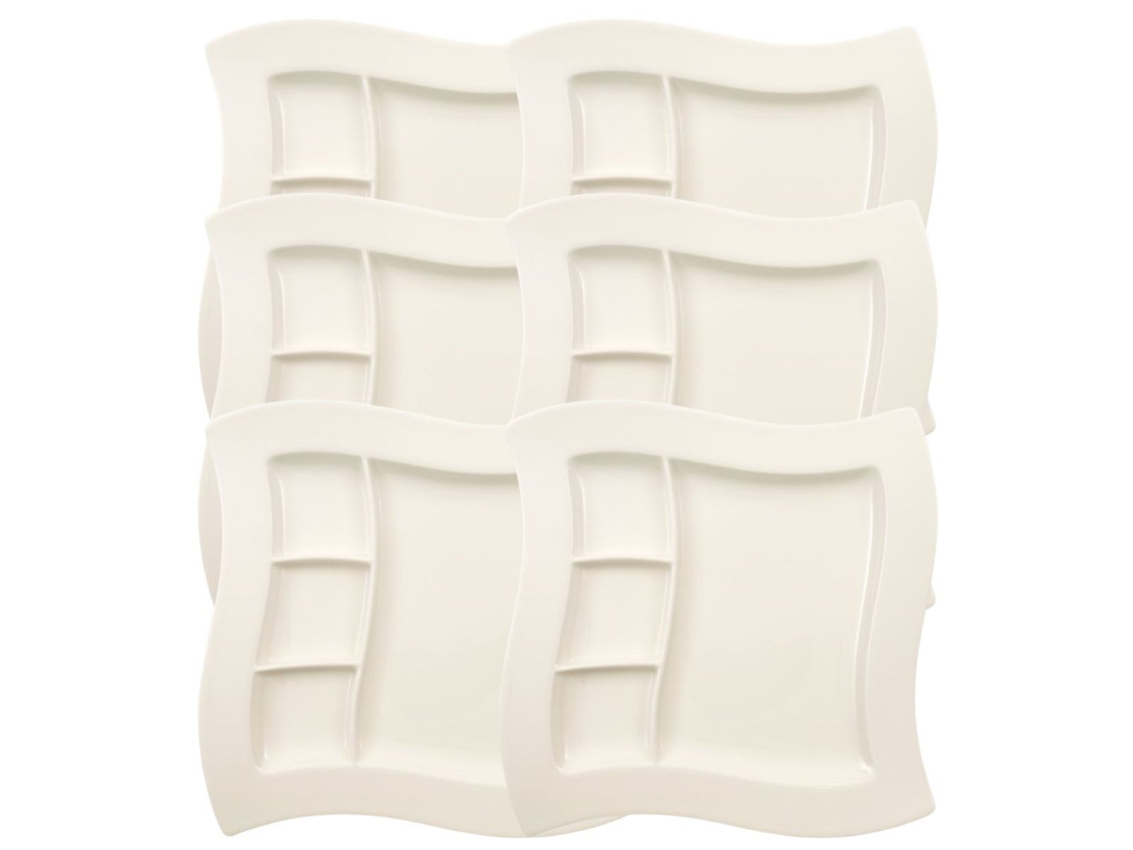 Villeroy & Boch Geschirr-Set New Wave Grill Plate 27 x 27 cm Set6, Premium Porcelain