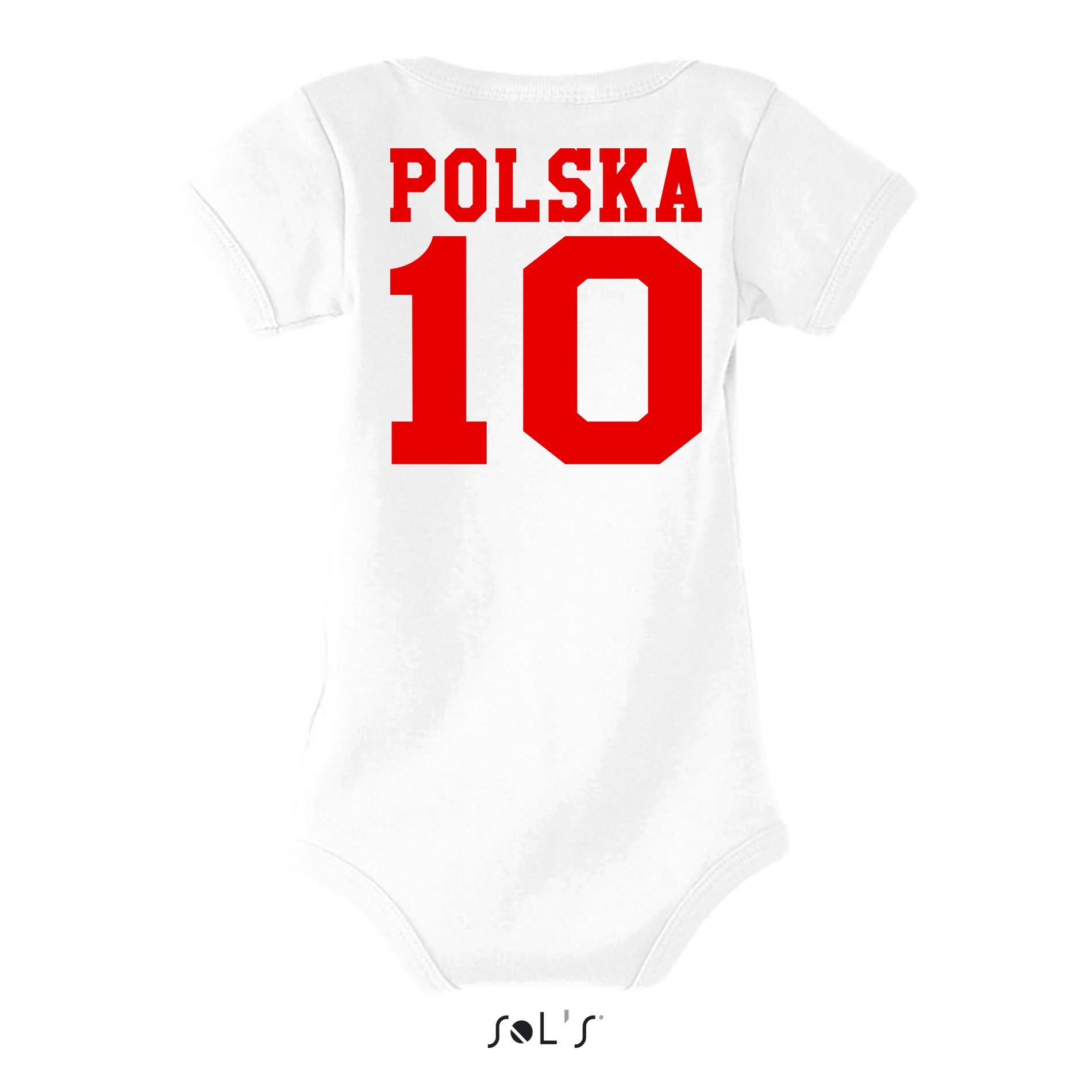 Polska Fußball Meister EM Strampler Europa Rot/Weiss Sport Polen WM Trikot Kinder Brownie Blondie & Baby