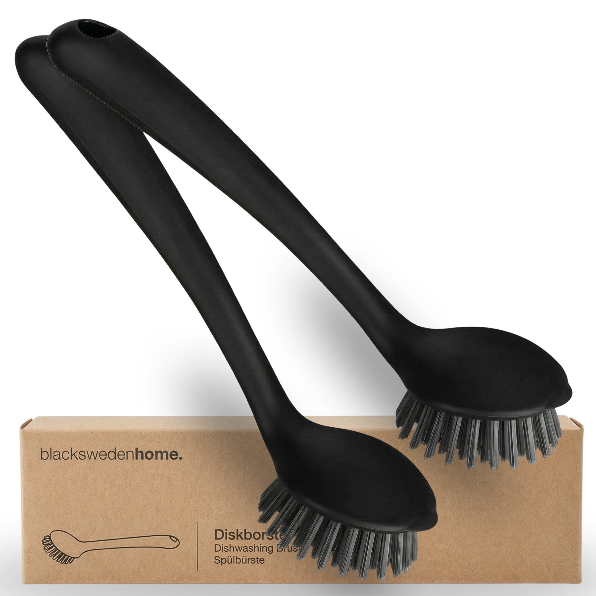 blackswedenhome. Reinigungsbürste Spülbürste Schwarz, (Langlebiges Spülbürsten Set 2 Stück), 2er-Set, Spülmaschinenfest