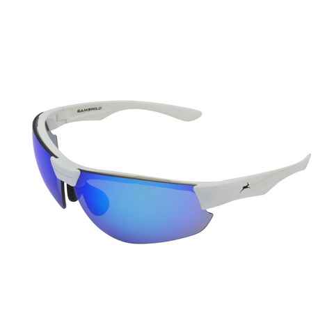Gamswild Sportbrille UV400 Sonnenbrille Fahrradbrille Skibrille Halbrahmenbrille Damen, Herren Unisex, Modell WS3032 in blau, grün, weiß