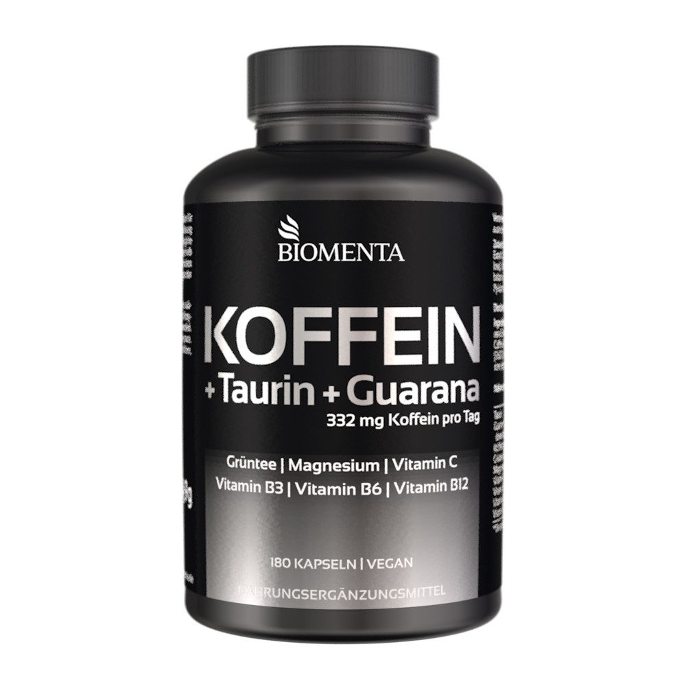 Koffein Komplex mit Grüntee, Guarana, Taurin uvm. - 180 Kapseln Kapseln