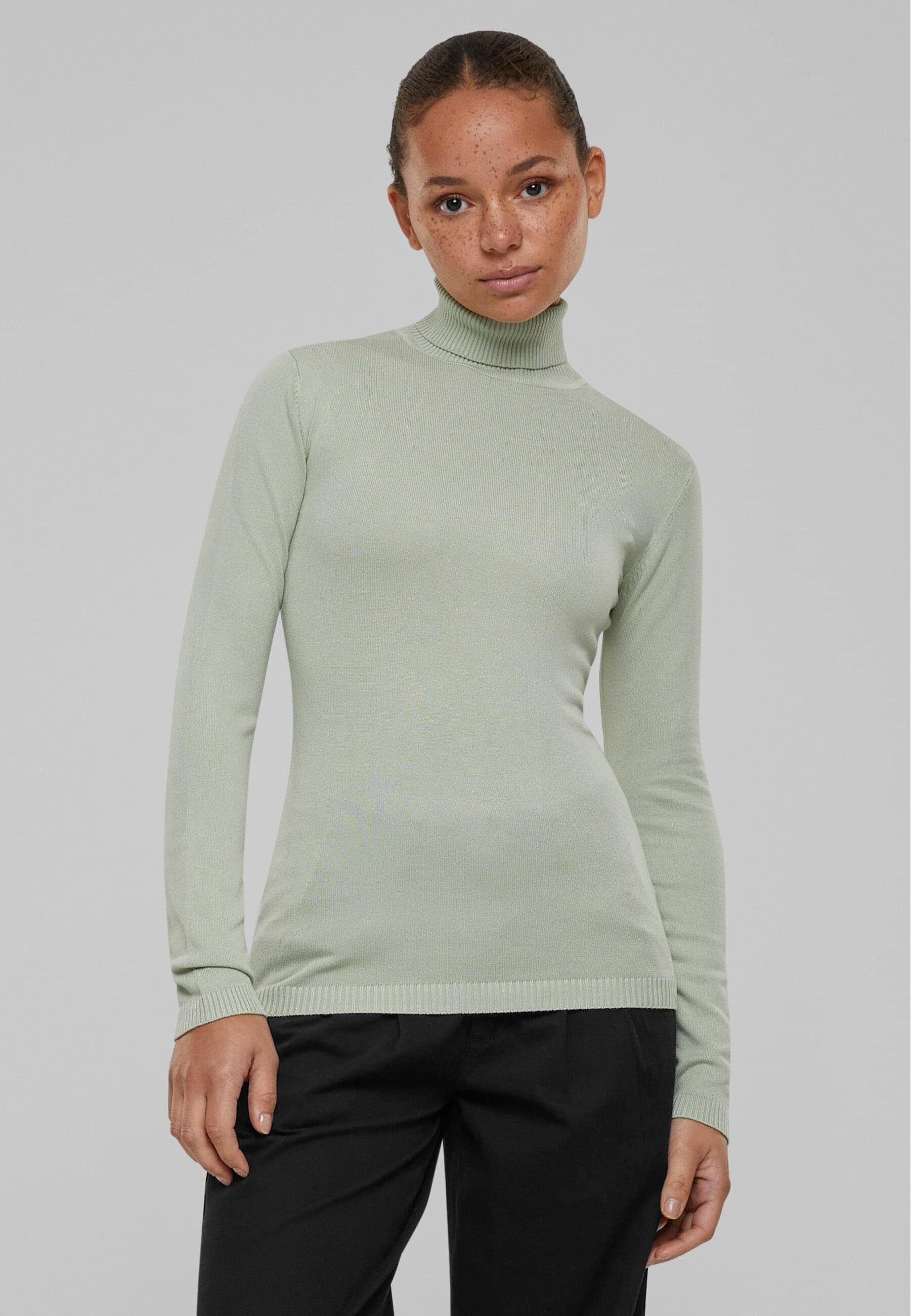 Turtleneck (1-tlg) Knitted URBAN Sweater Ladies Damen Strickpullover CLASSICS softsalvia